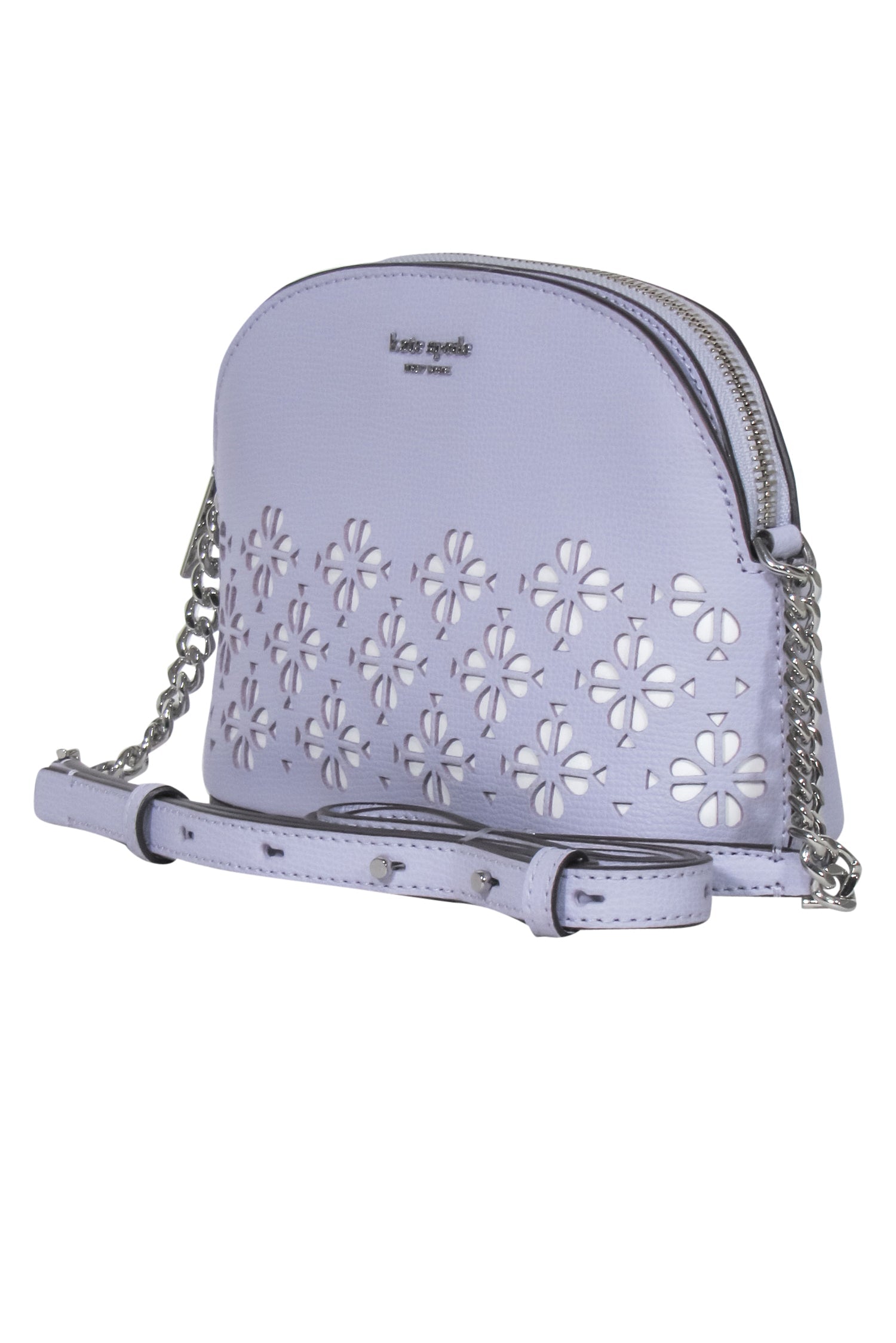 Kate Spade Lilac Dreamy Small Leather Crossbody with Spade Cutouts