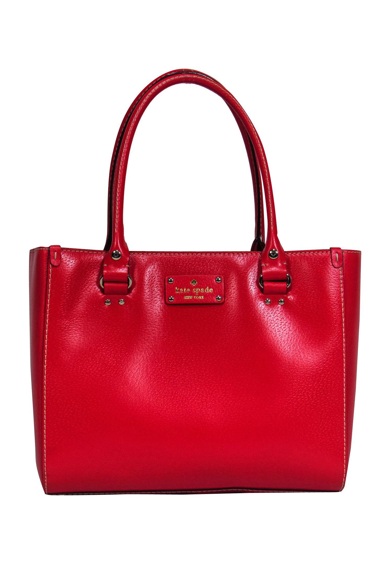 Kate Spade Red Leather Tote-Style Satchel: A Bold Fashion Statement