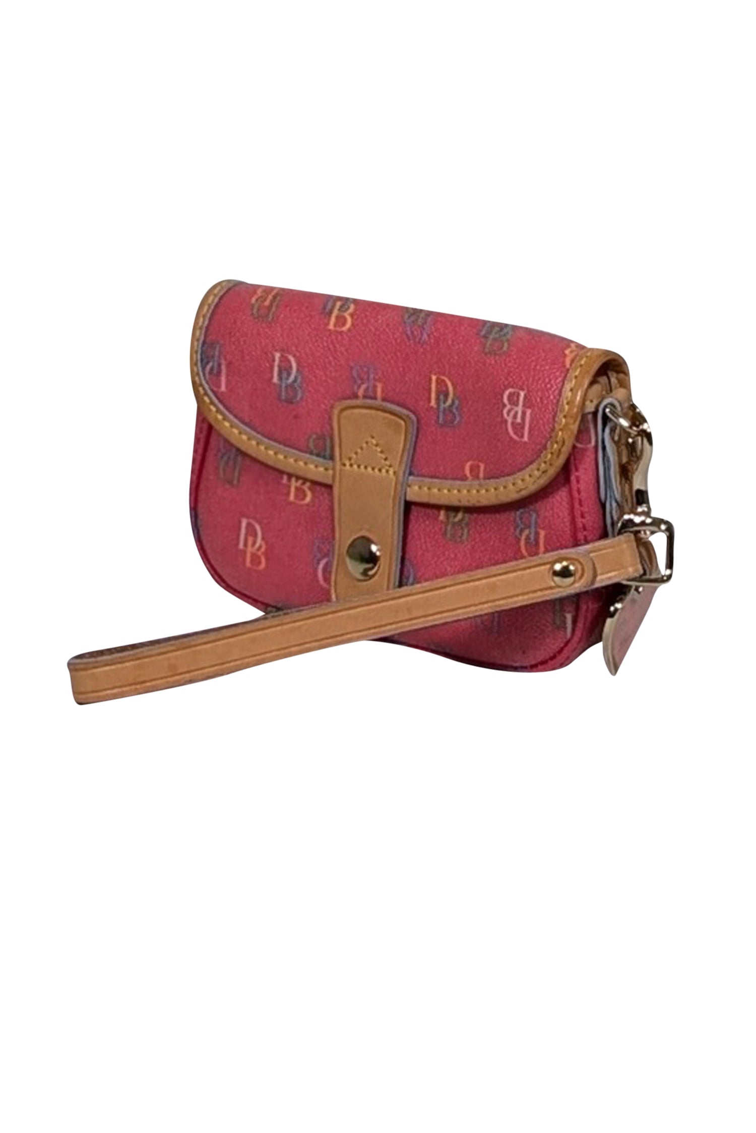 Dooney & Bourke - Chic Pink Coated Canvas Monogram Wristlet