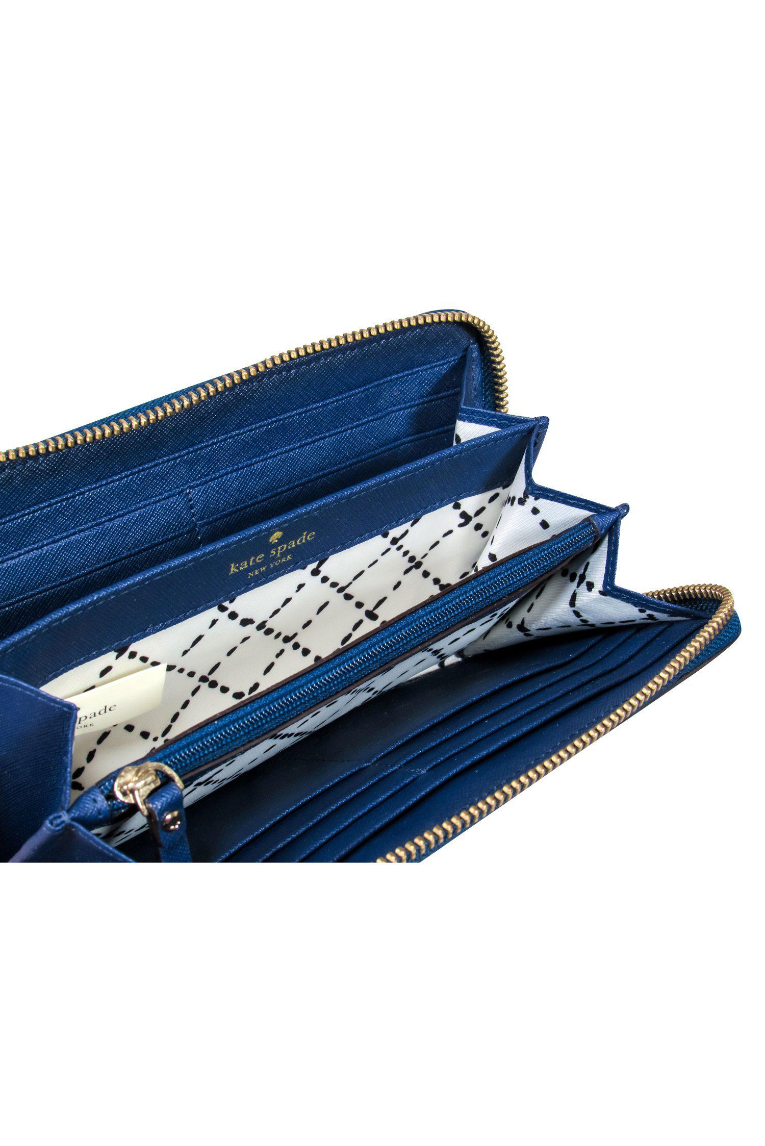 Kate Spade Navy Textured Leather Zipper Wallet - A Stylish Essential