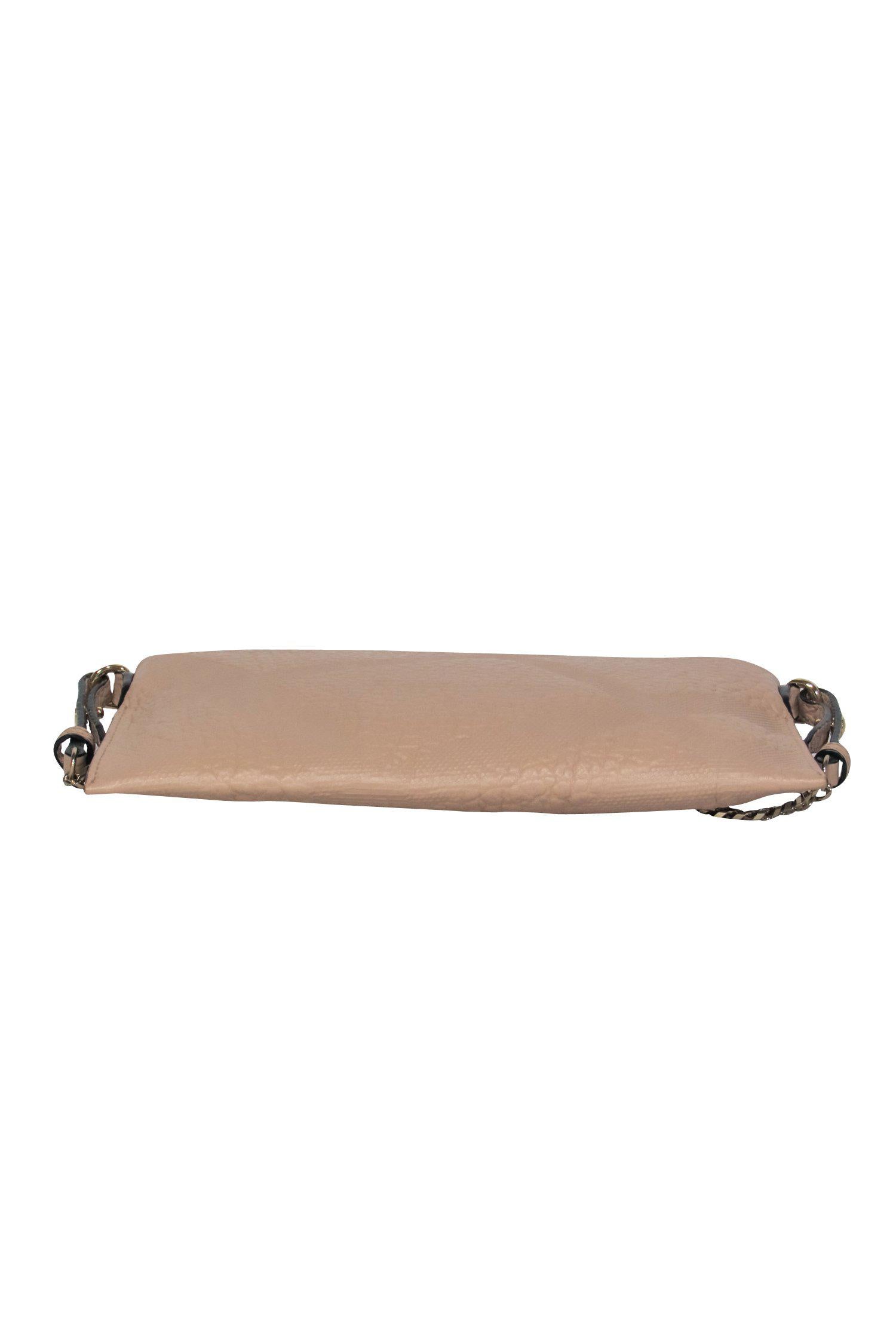 Burberry Tan Textured Leather Crossbody Bag with Gorgeous Gold Chain Strap