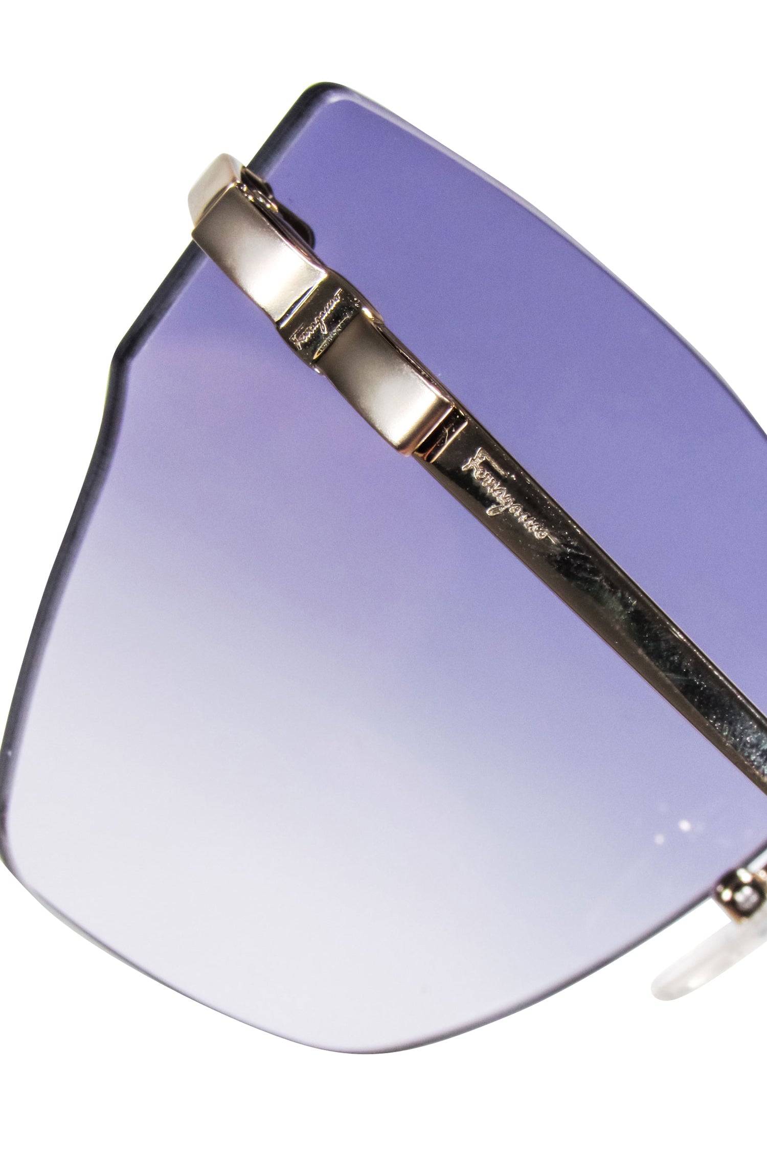 Ferragamo Gradient Purple Lens Oversized Frameless Sunglasses - Be a Style Star!