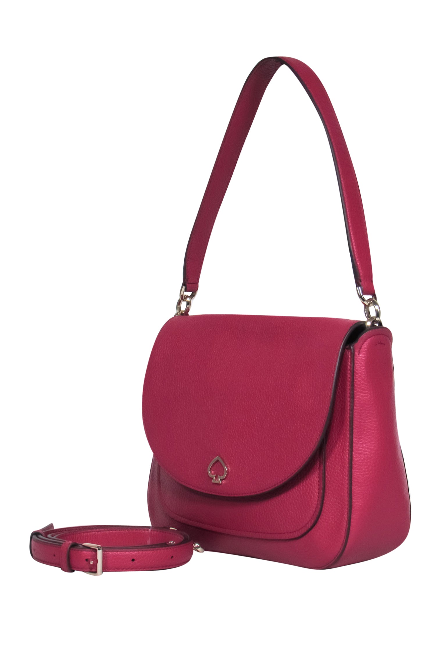 Kate Spade Magenta Pebbled Leather Fold-Over Convertible Crossbody - A Colorful Fashion Statement