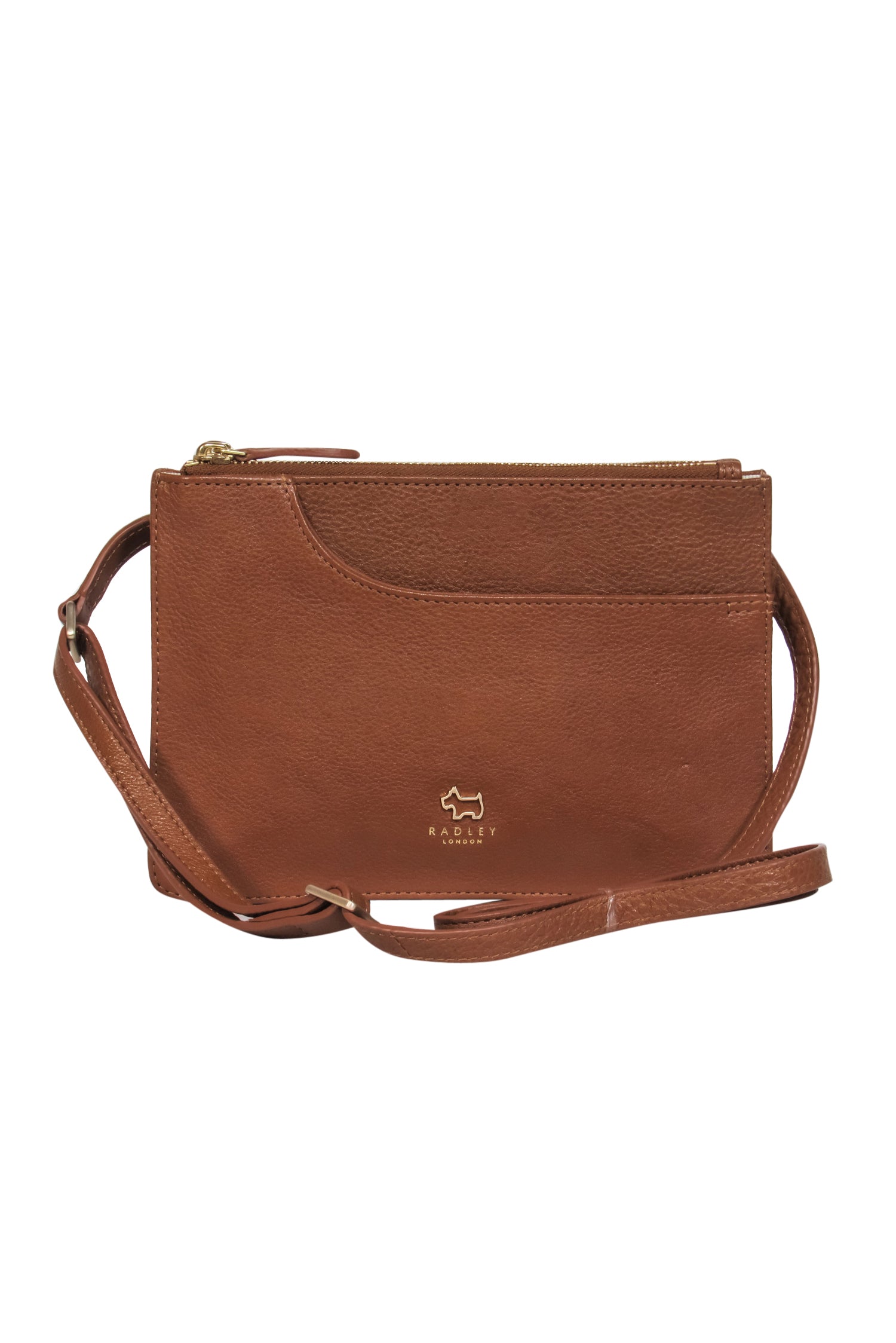 Radley London - Stylish Brown Leather Triple Compartment Crossbody Bag