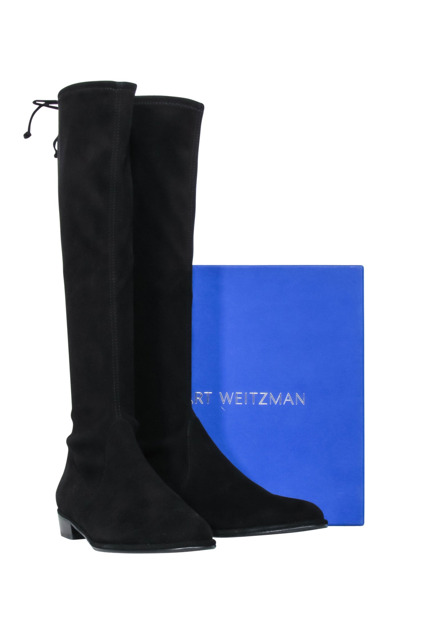 Stuart Weitzman Black Suede Midi Boots - Size 10 - Chic Cold-Weather Essential