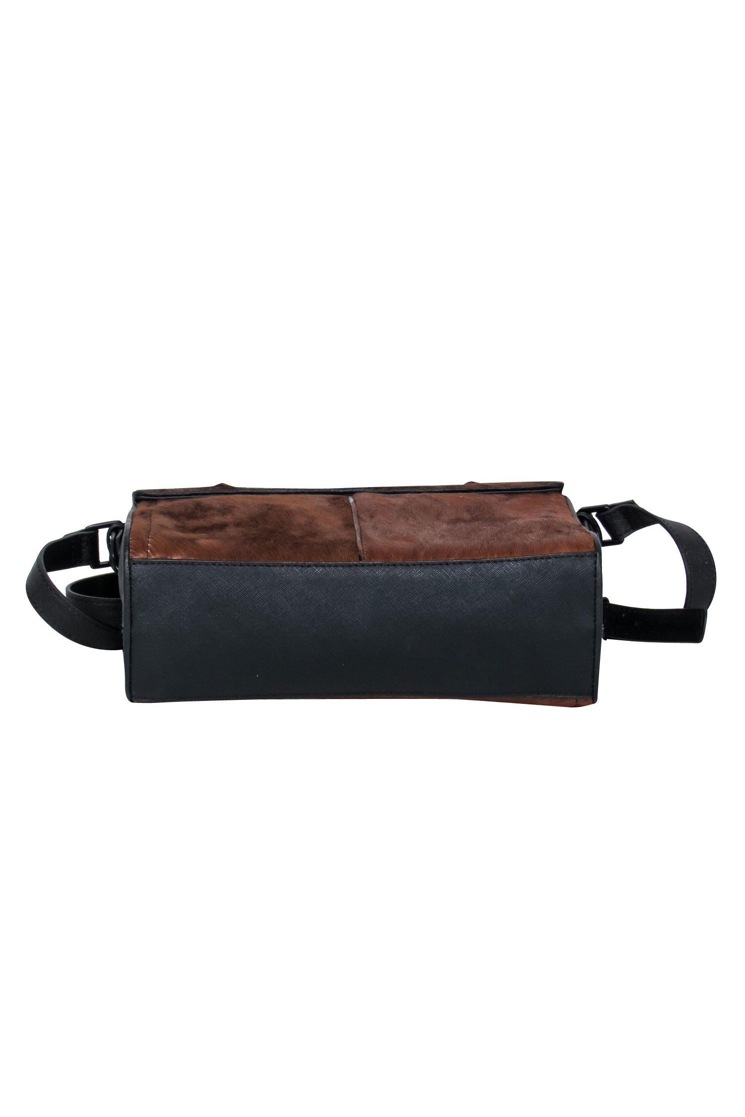 Joy Gryson Brown Calf Hair Elegant Crossbody - A Chic Fashion Statement