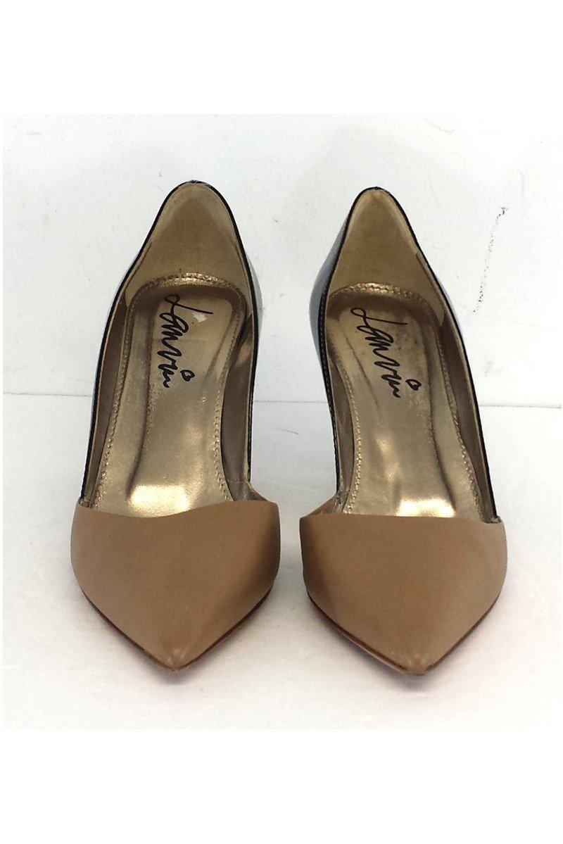 Lanvin Tan & Black Patent Leather Colorblock Heels - Size 11 - Irresistible Italian Elegance