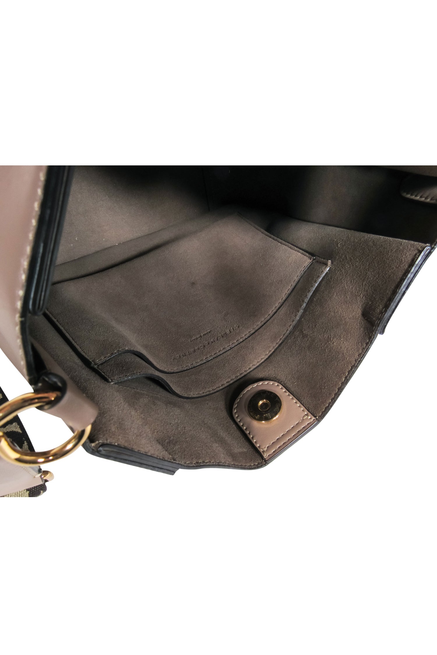Stella McCartney Taupe Leather Crossbody Bag with Stunning Laser - Cut Logo