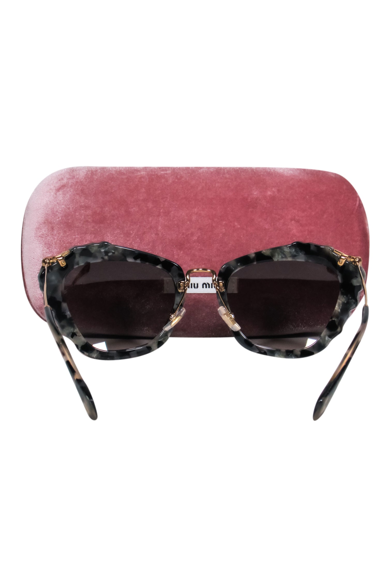 Miu Miu - Stunning Black Tortoise Rhinestone Sunglasses with Rose Gold Hardware