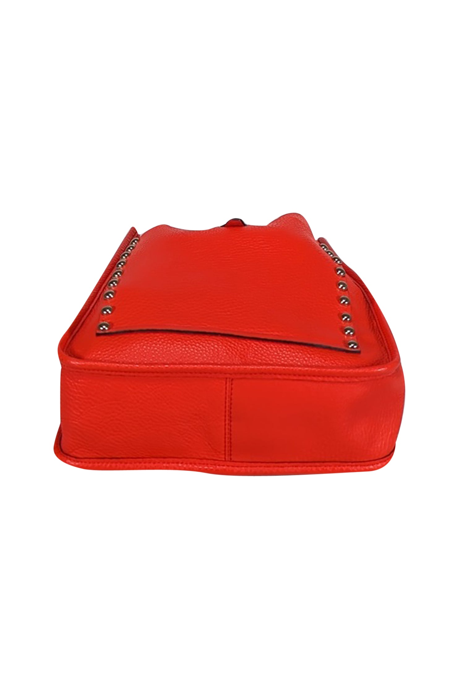 Rebecca Minkoff Coral Red Studded Pebbled Leather Crossbody Bag - A Must - Have Fashion Accessory