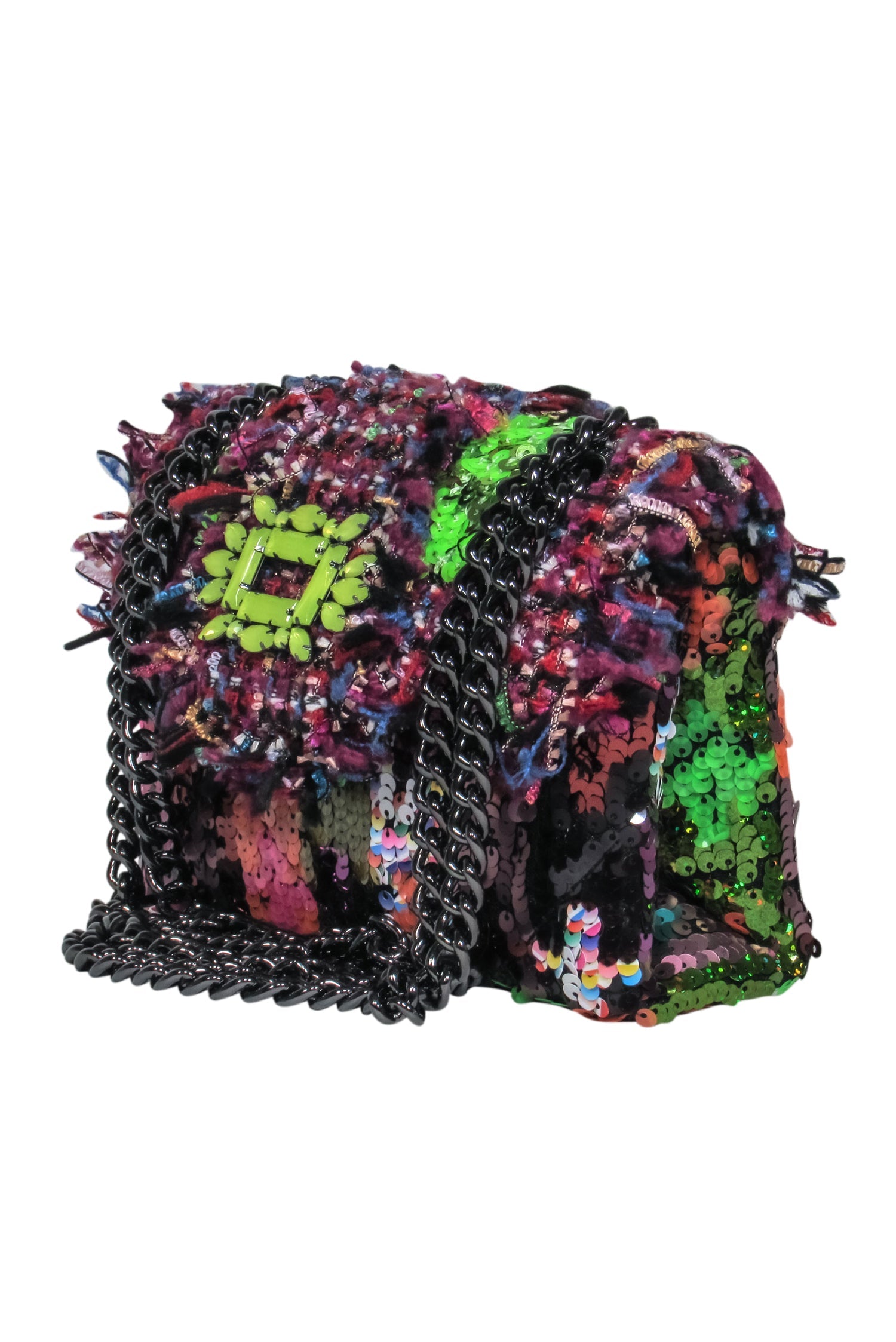 Kurt Geiger - Stunning Pink & Multicolor Tweed & Sequin Crossbody Bag
