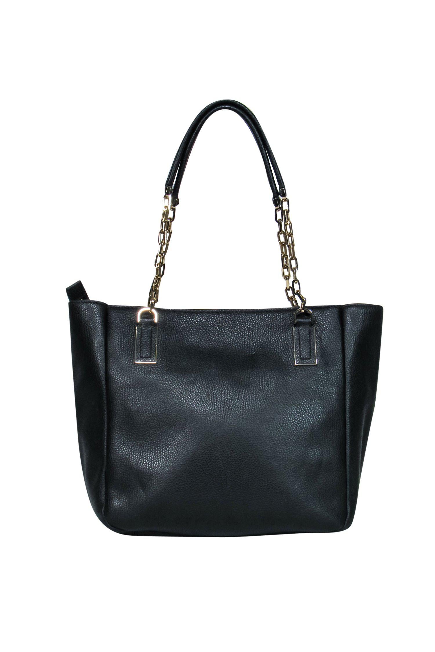 Kate Spade's Timeless Black Pebbled Leather Chain Handle Satchel