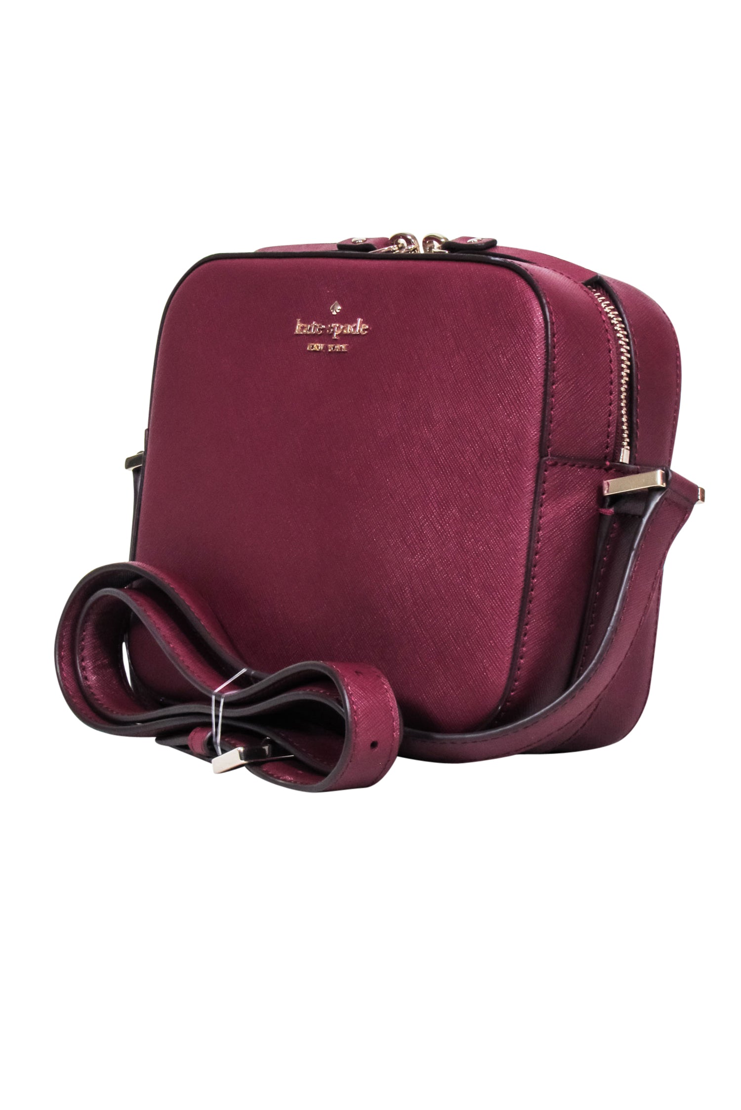 Kate Spade Maroon Saffiano Leather Chic Crossbody Bag