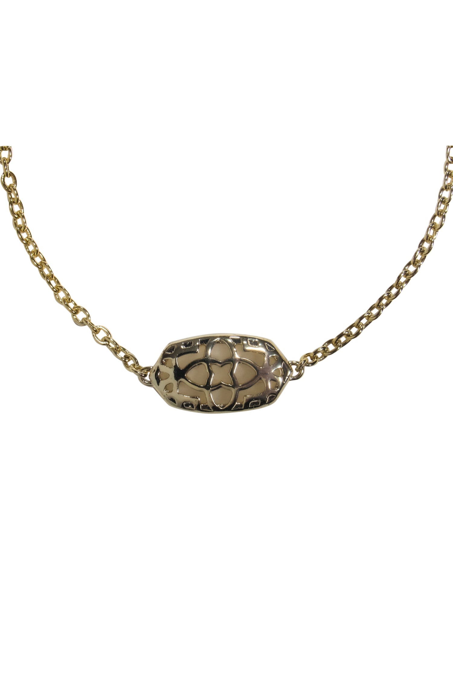 Kendra Scott - Gold Adjustable 'Elaina' Chain Bracelet with Sparkling White Stone