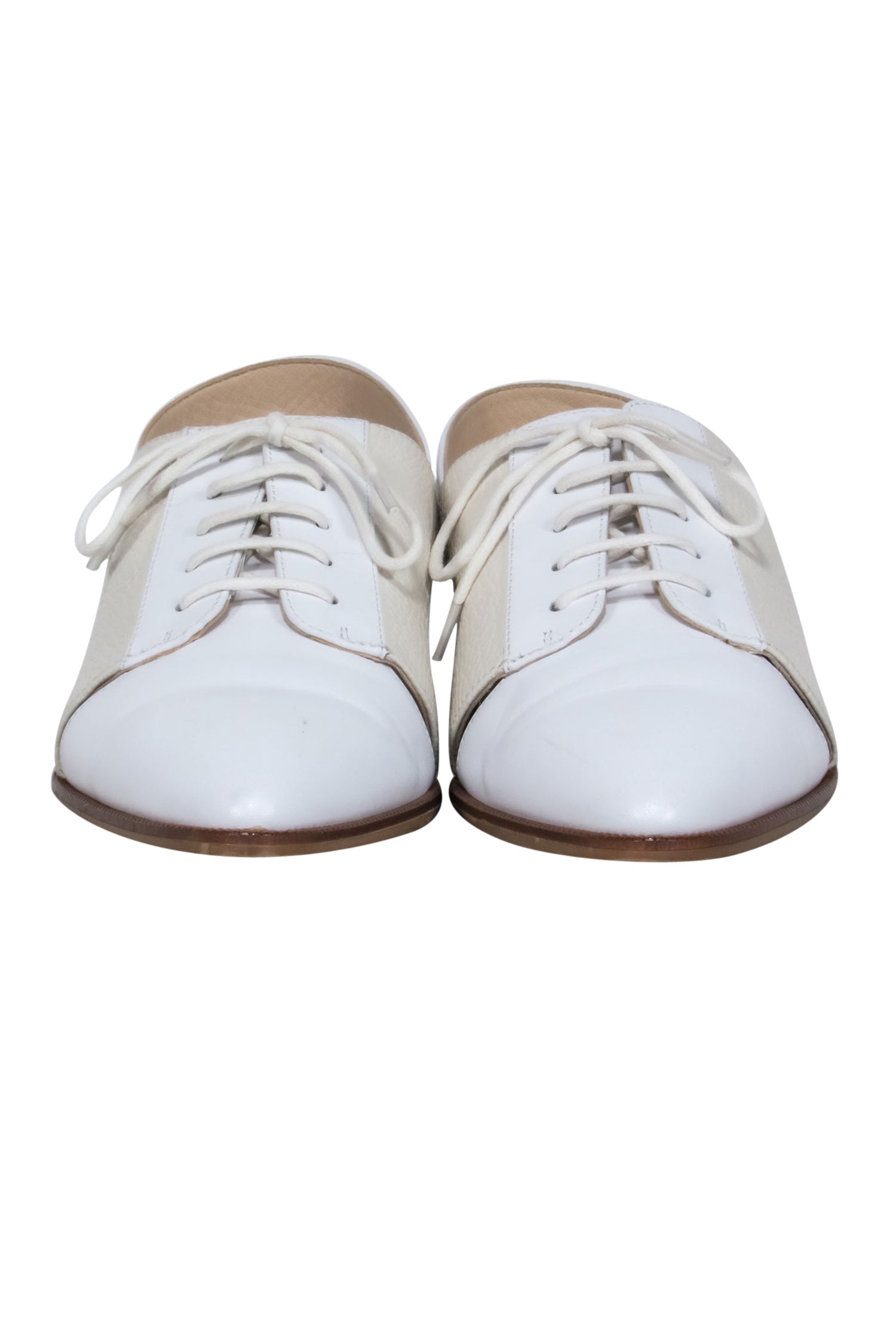 Jil Sander - Stunning Ivory & White Leather Slingback Oxfords in Size 9