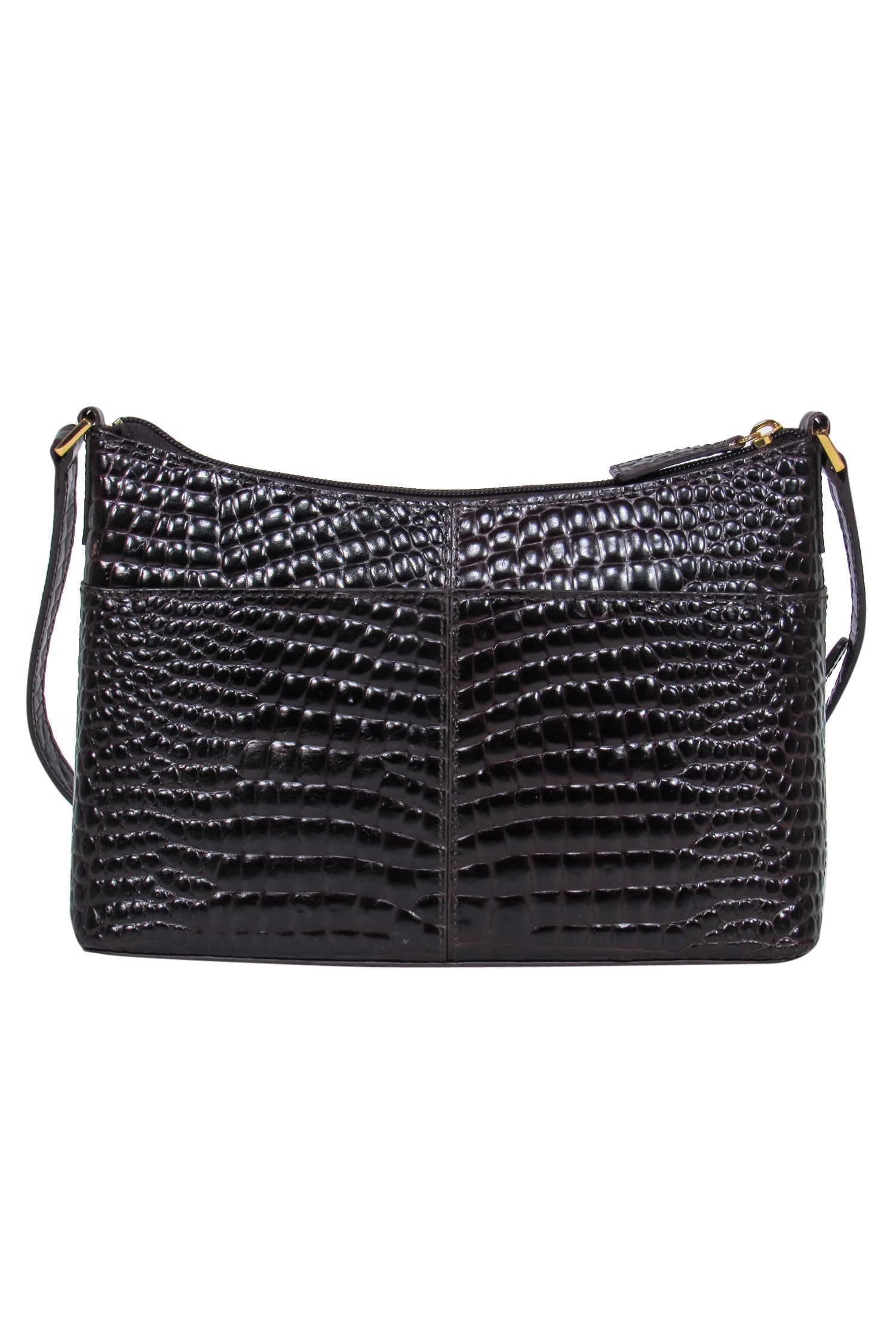 Etienne Aigner Brown Reptile Textured Leather Shoulder Purse - A Timeless Elegance