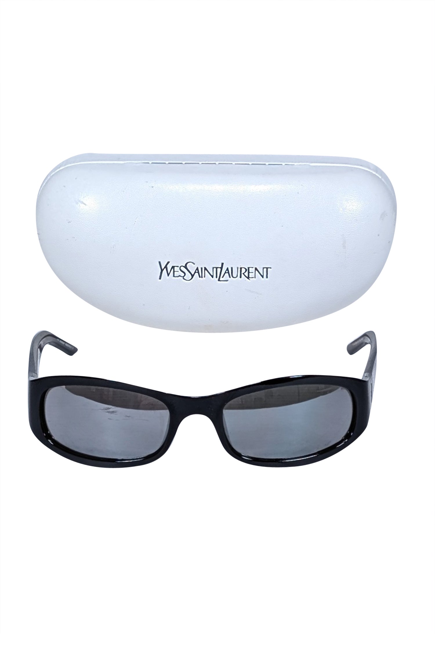 Yves Saint Laurent Black Slim Retro Sunglasses - Y2K Style