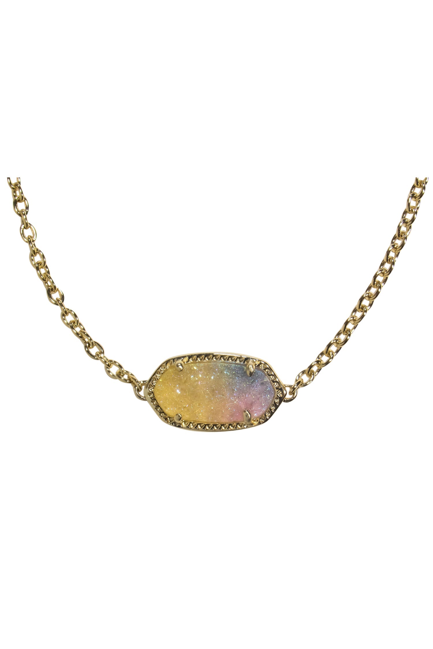 Kendra Scott - Stunning Gold Adjustable 'Elaina' Chain Bracelet with Sparkly Iridescent Stone
