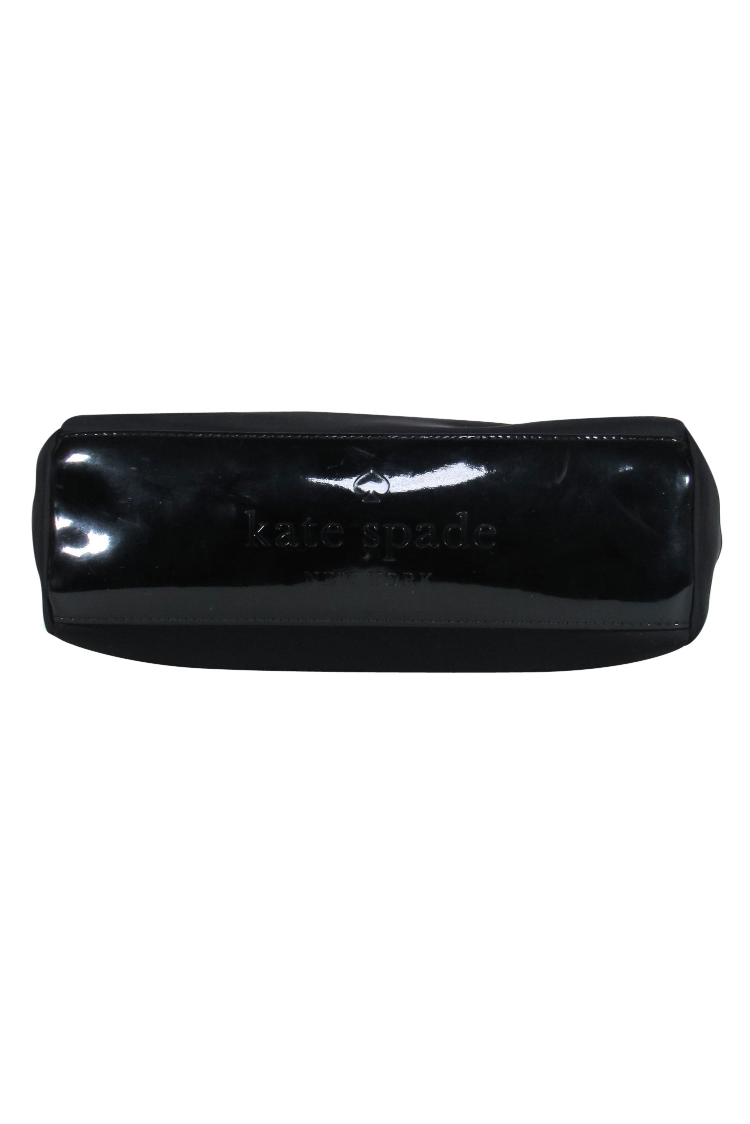 Kate Spade's Stylish Black Nylon & Patent Leather Flap Shoulder Bag