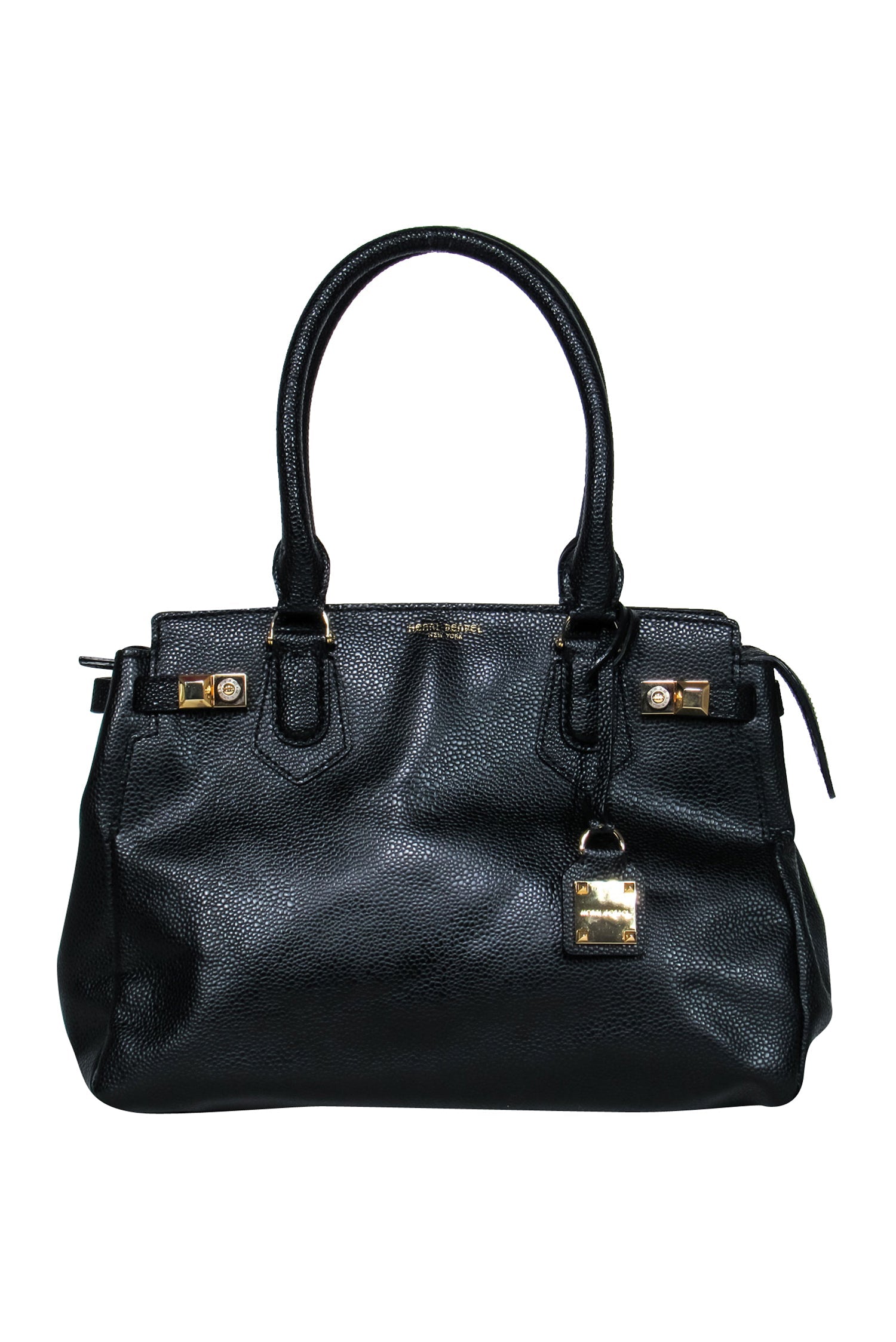 Henri Bendel's Chic Black Pebbled Leather Carryall Handbag