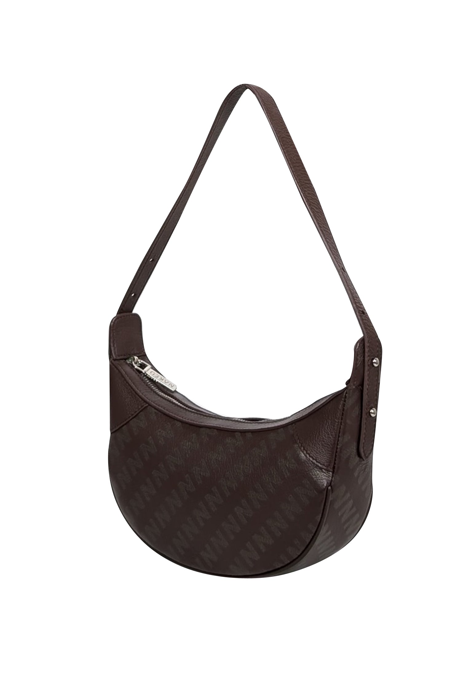 Nakedvice - Stylish Brown & Grey Monogram Leather Shoulder Bag