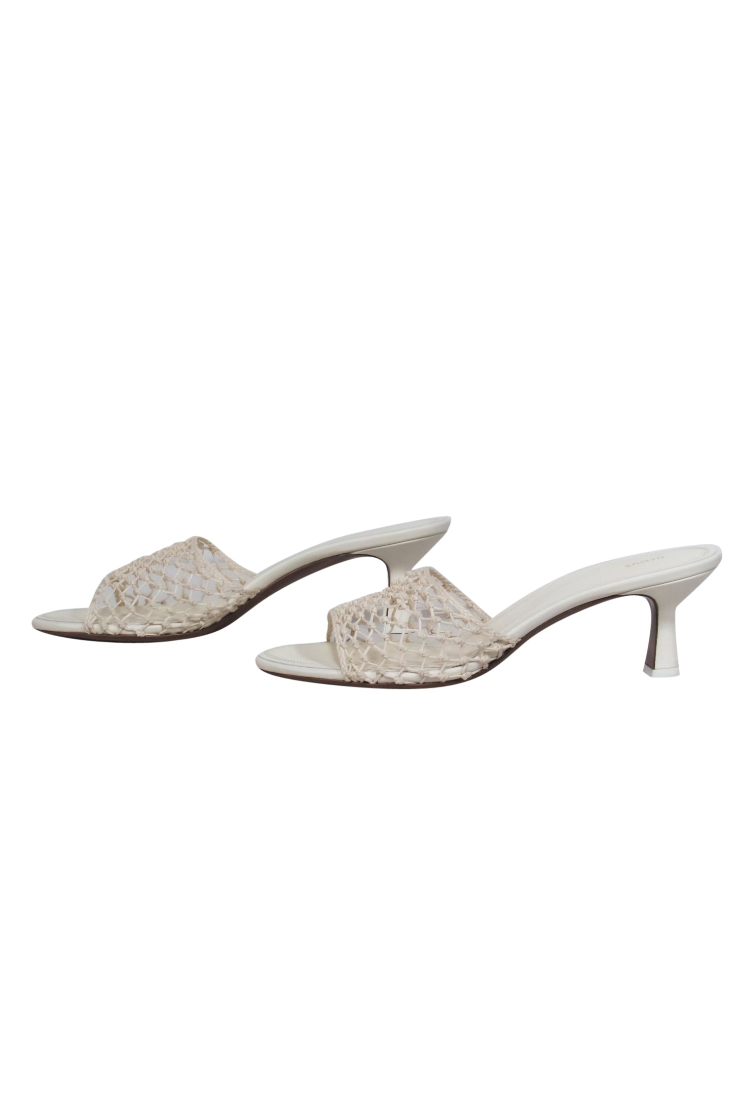 Neous Cream Woven Mule Heels - Size 8.5