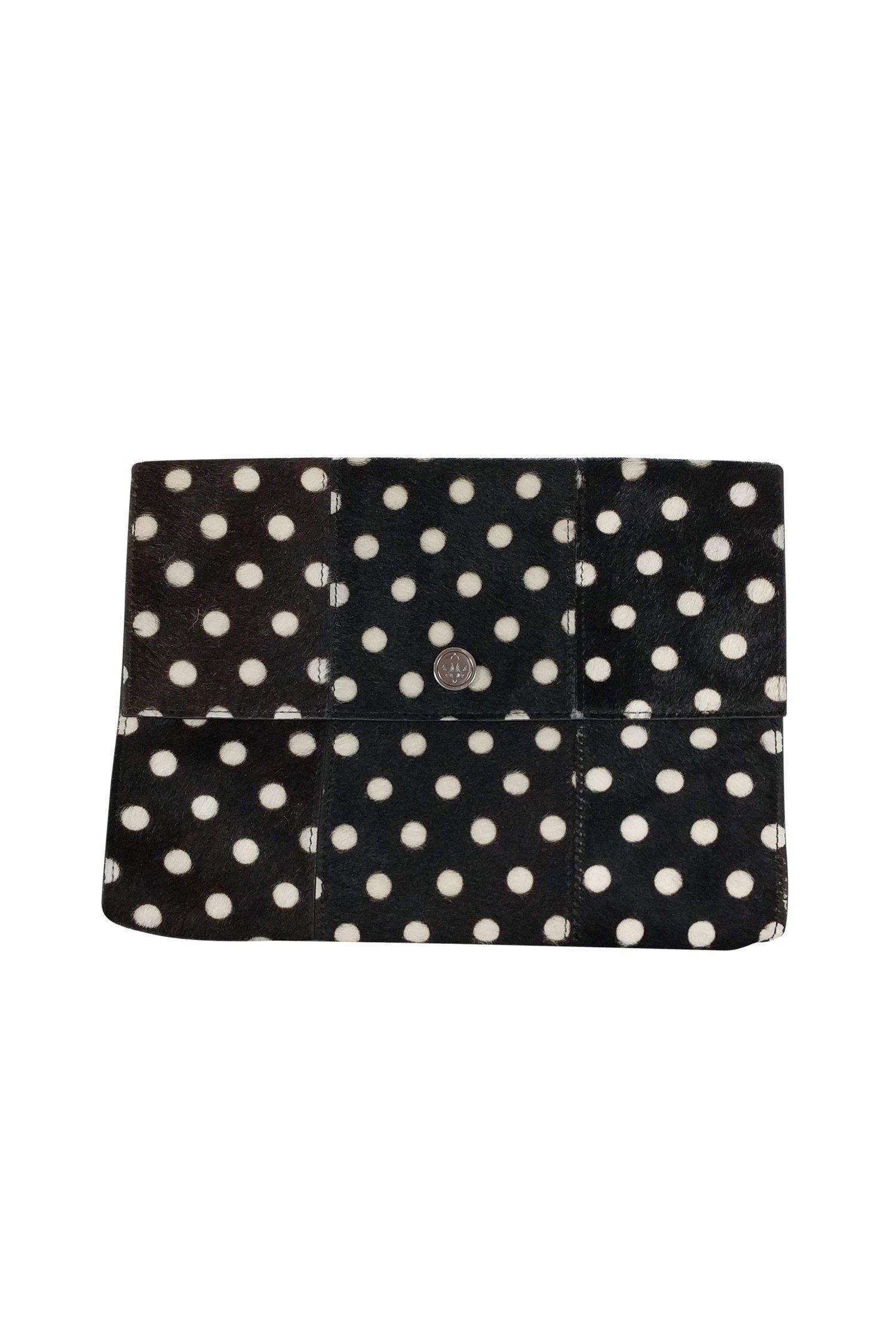 Club Monaco's Stunning Black/Brown Calf Hair Dotted Clutch - A Must - Have!