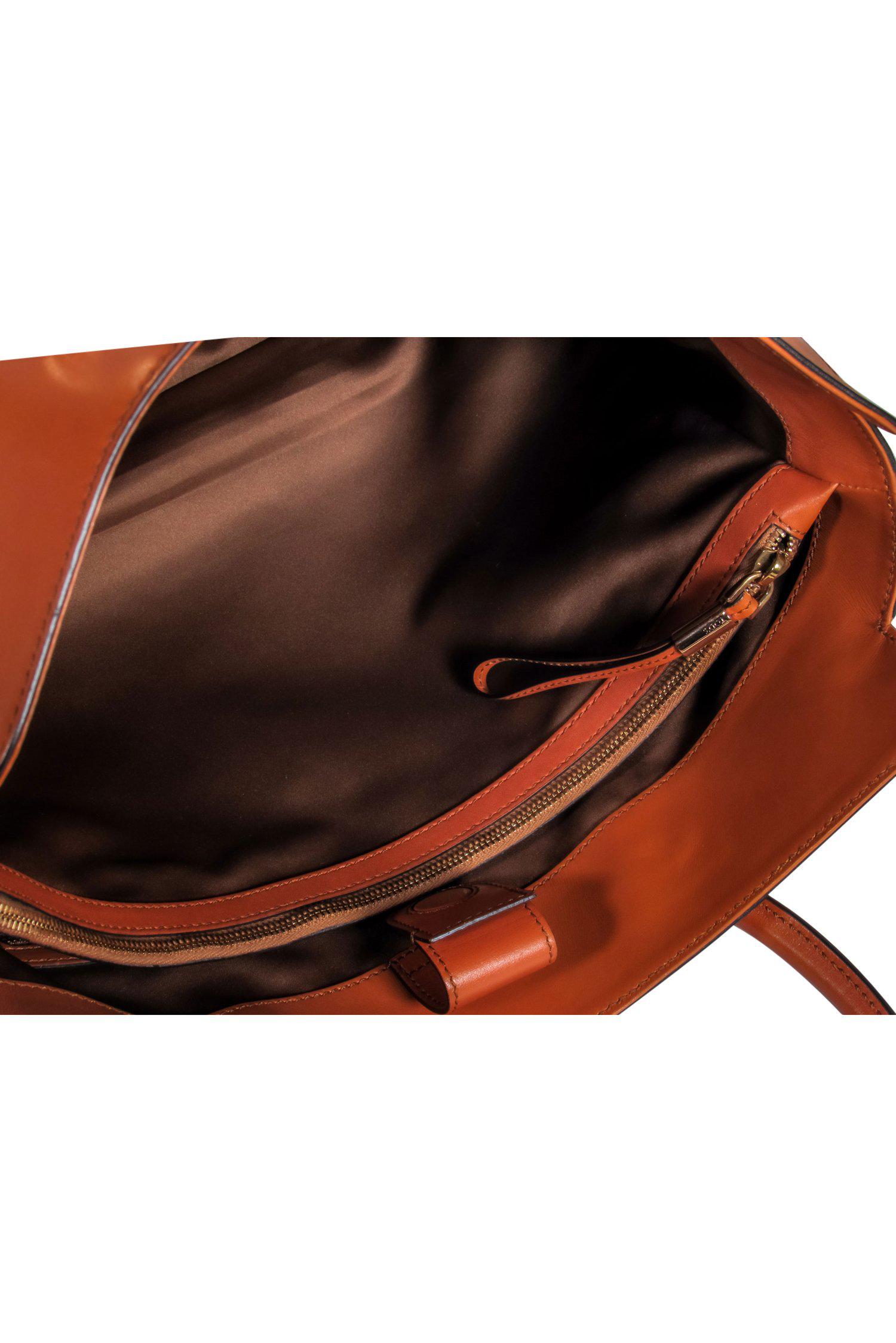 Tod's Cognac Brown Luxury Leather Satchel Tote