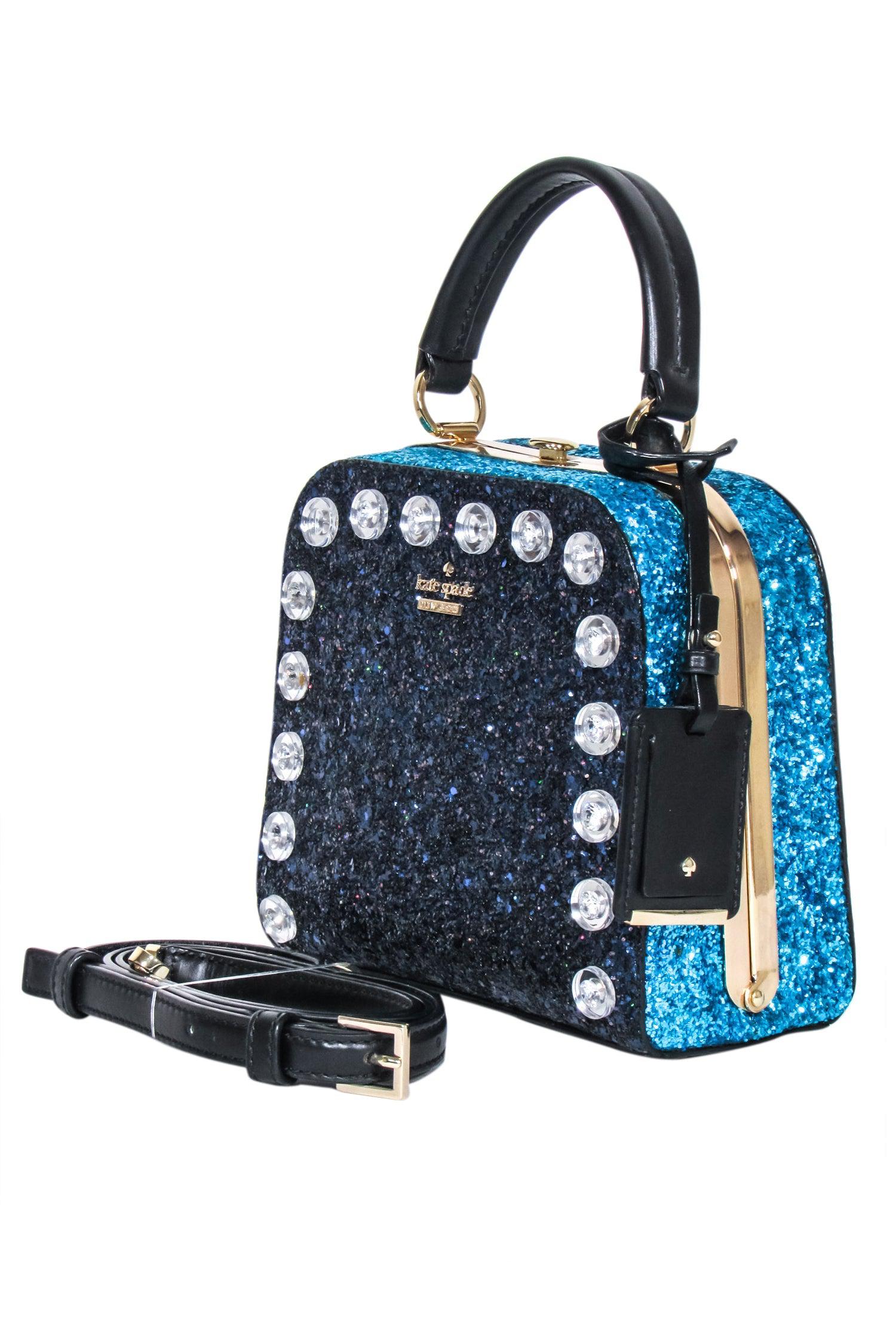 Kate Spade Blue Violina Glitter Crossbody Bag - Sparkle Like a Star!