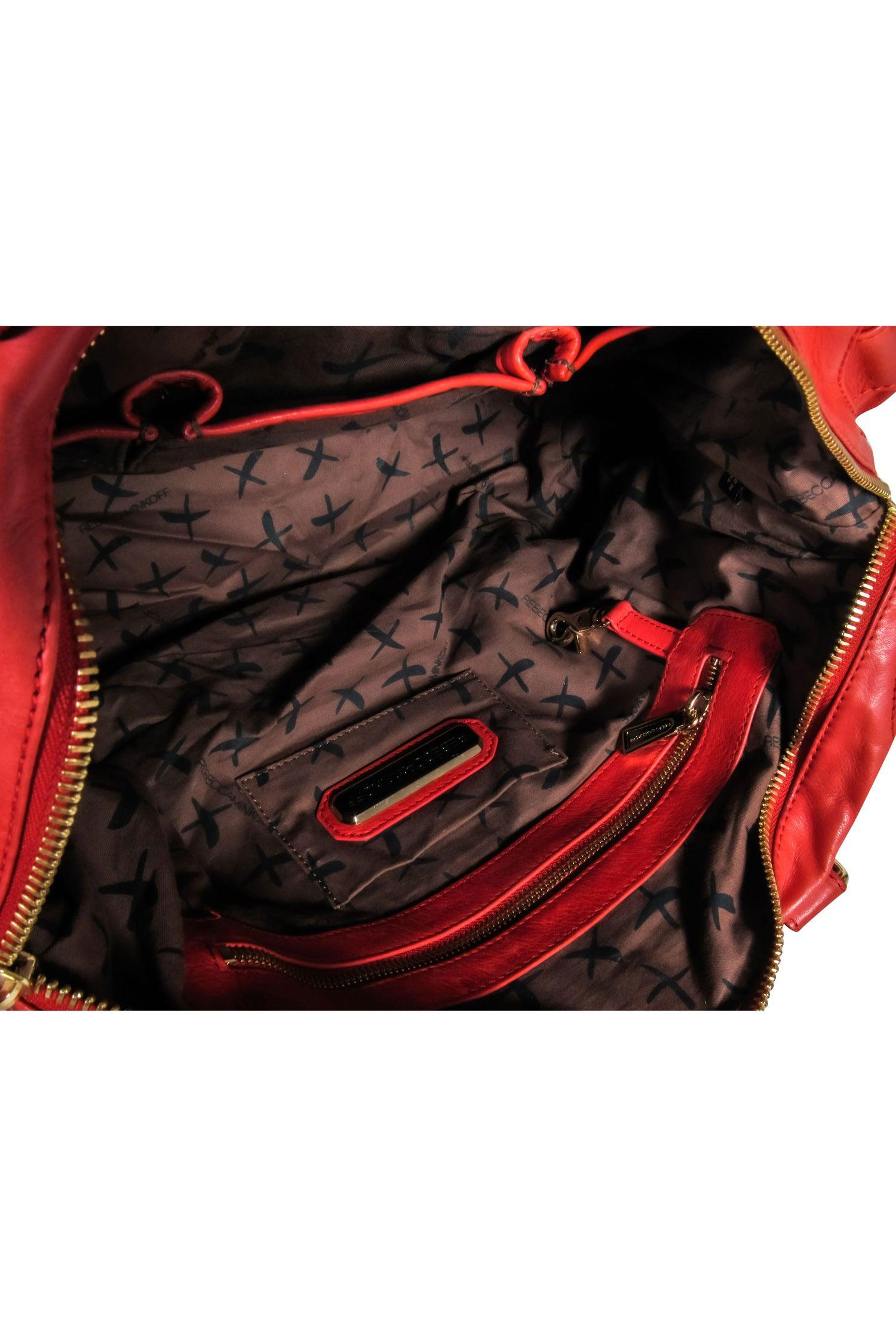 Rebecca Minkoff - Stunning Coral Red Slouchy Satchel with Fringe Zippers