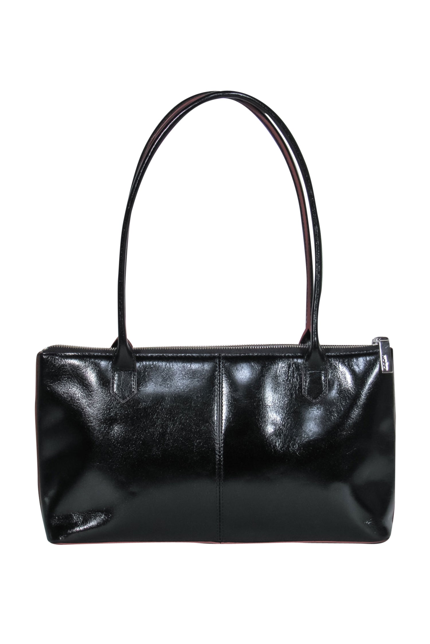 Hobo International - Stunning Black Shiny Leather Square Shoulder Bag