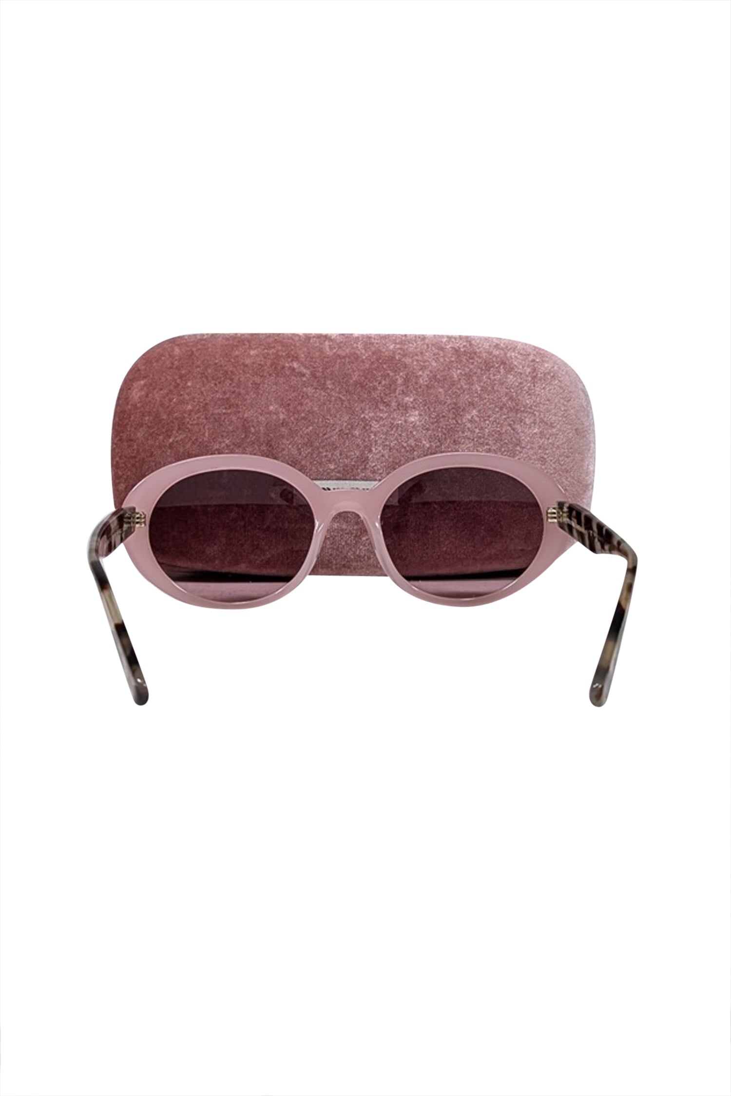 Miu Miu Glamorous Pink & Tortoise Round Sunglasses
