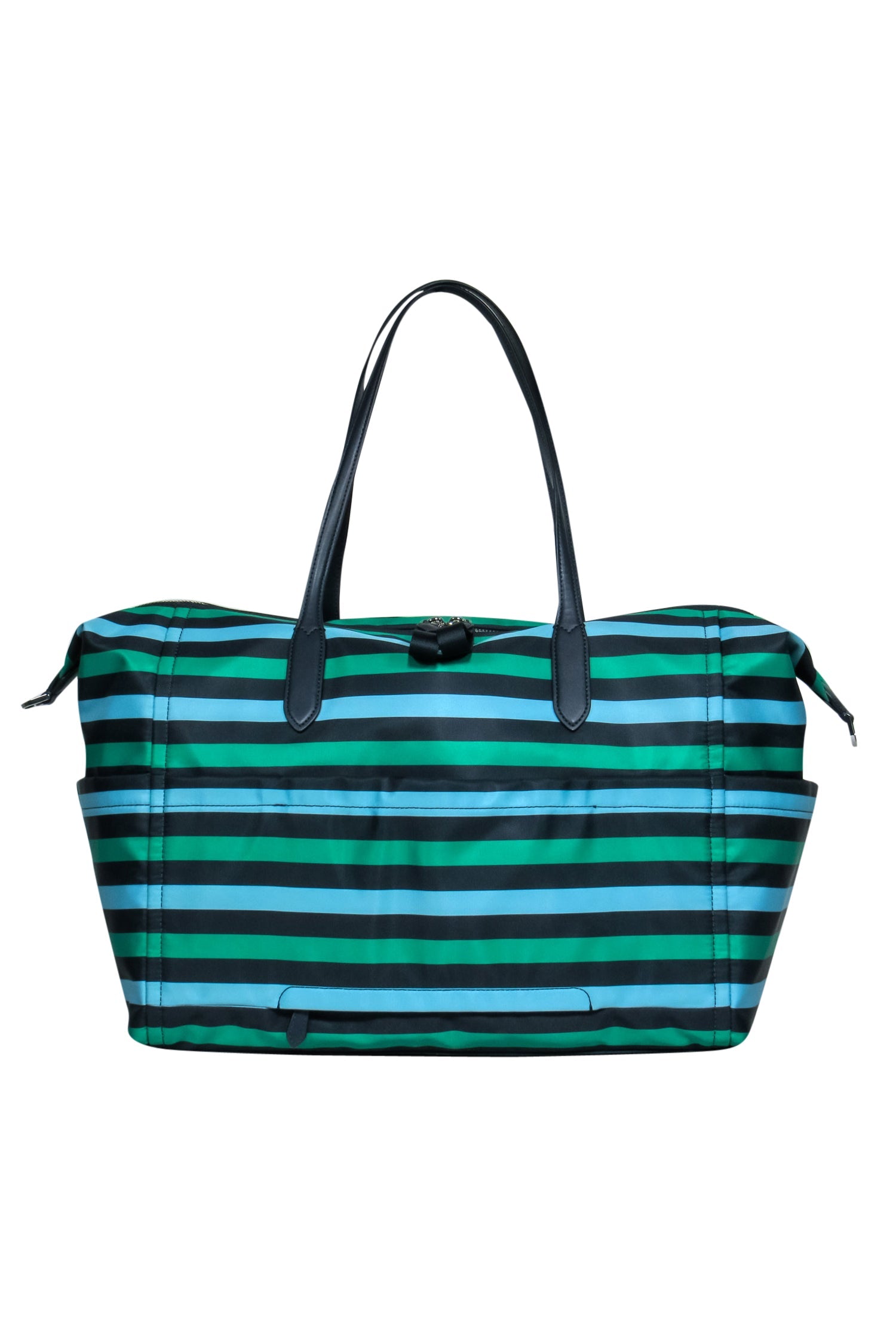 Kate Spade Navy, Green & Blue Striped Nylon Weekender Duffle - Your Ultimate Travel Companion