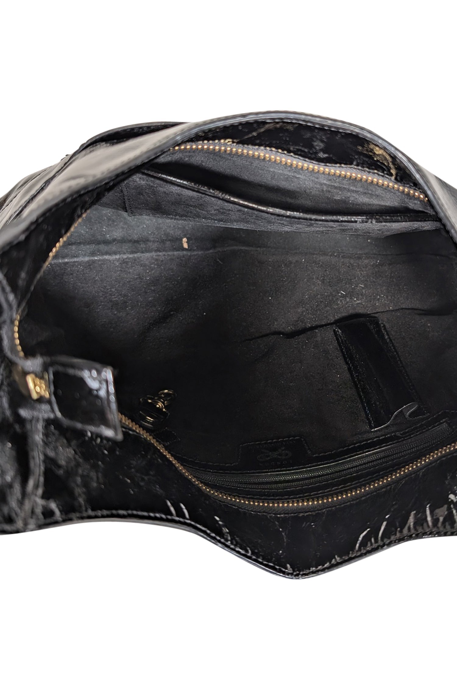Anya Hindmarch - Stunning Black Patent Leather Shoulder Bag