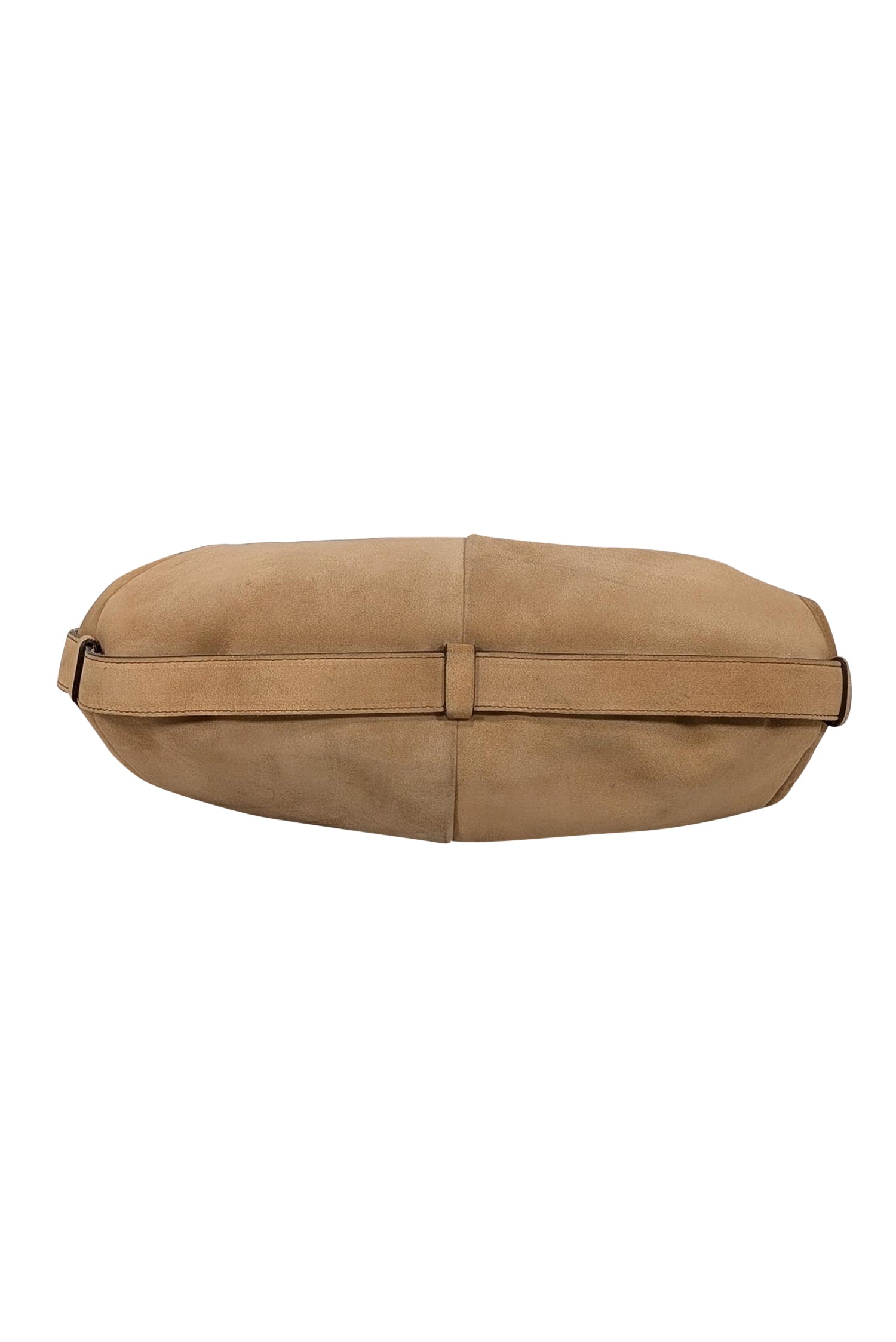 Yves Saint Laurent's Irresistible Beige Suede Horn Handle Shoulder Bag