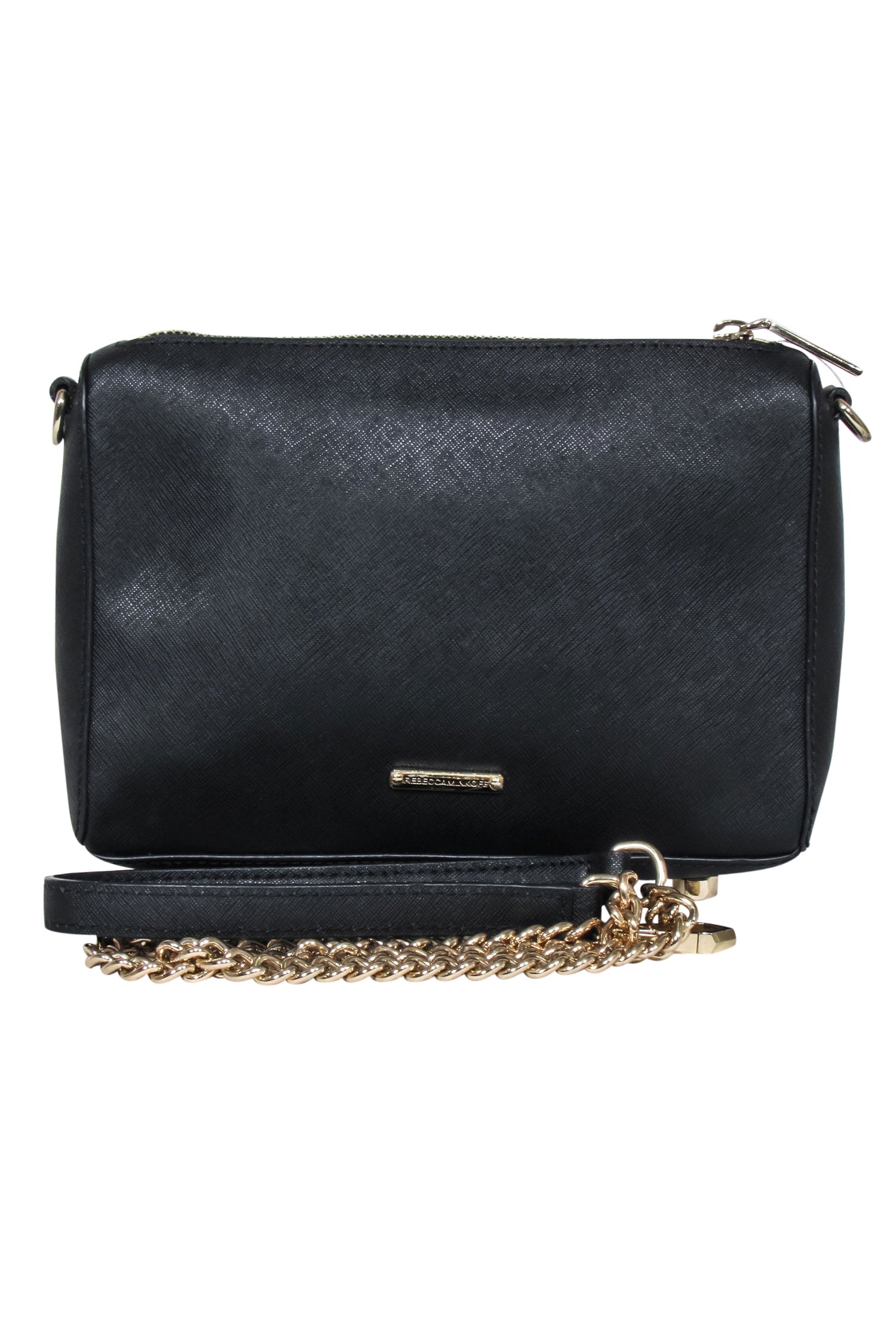 Rebecca Minkoff Black Leather Chain Strap Crossbody Bag - A Fashion Must-Have
