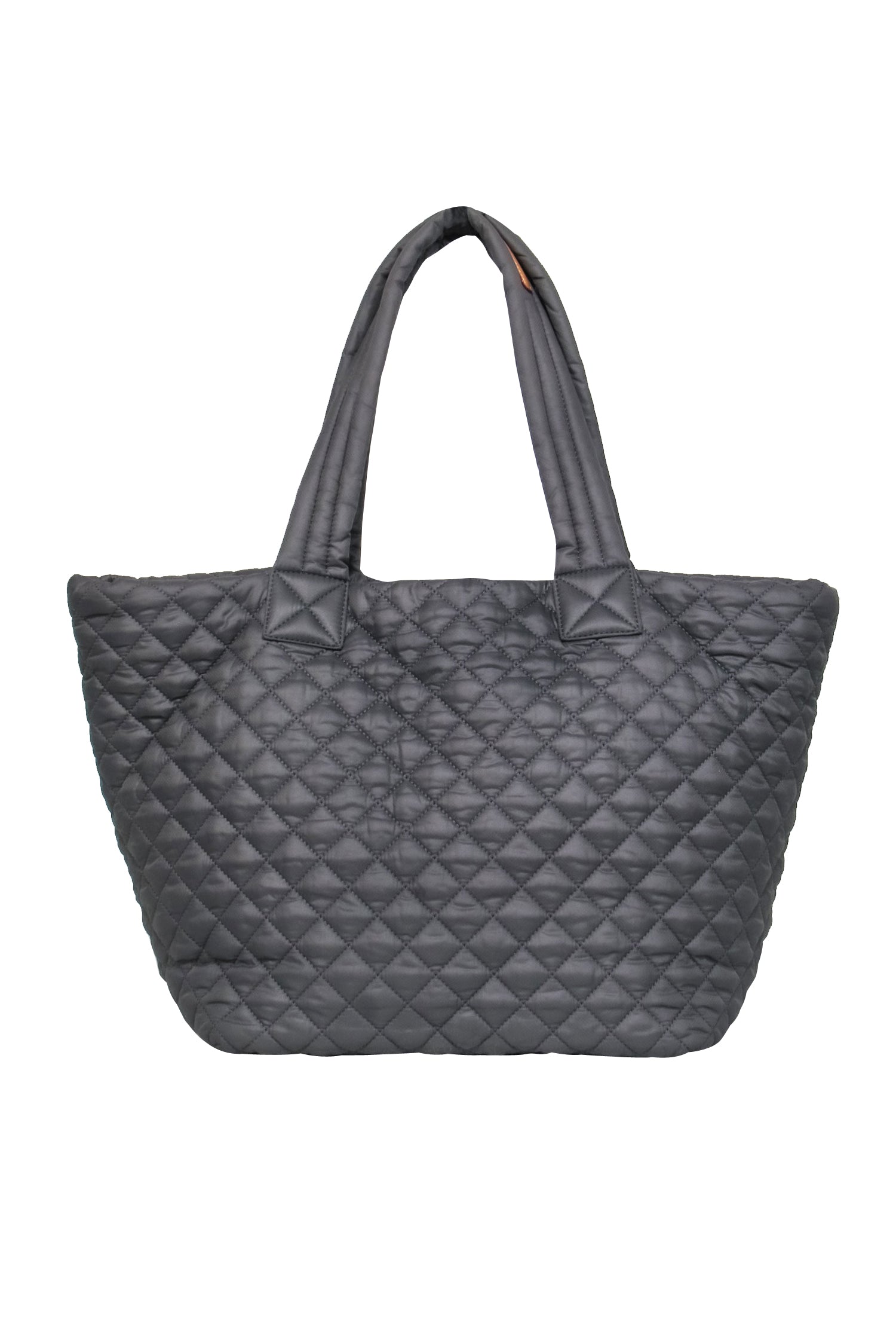 MZ Wallace Gray Quilted Puffer Leather-Trimmed Zipper Tote - Your Ultimate Travel Companion