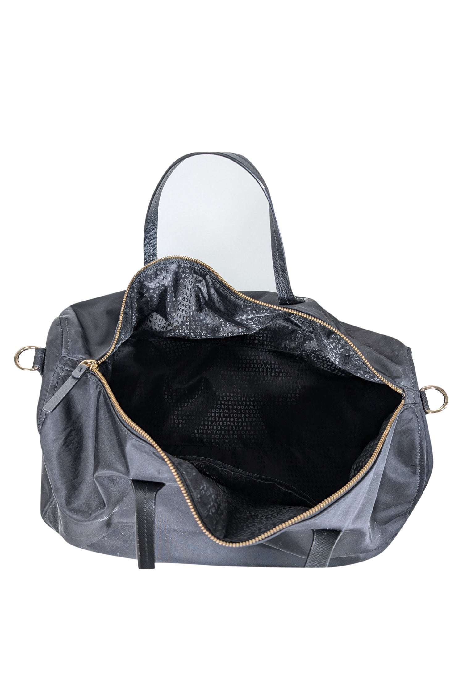 Kate Spade Luxurious Black Nylon Large Duffle Bag for Stylish Travel