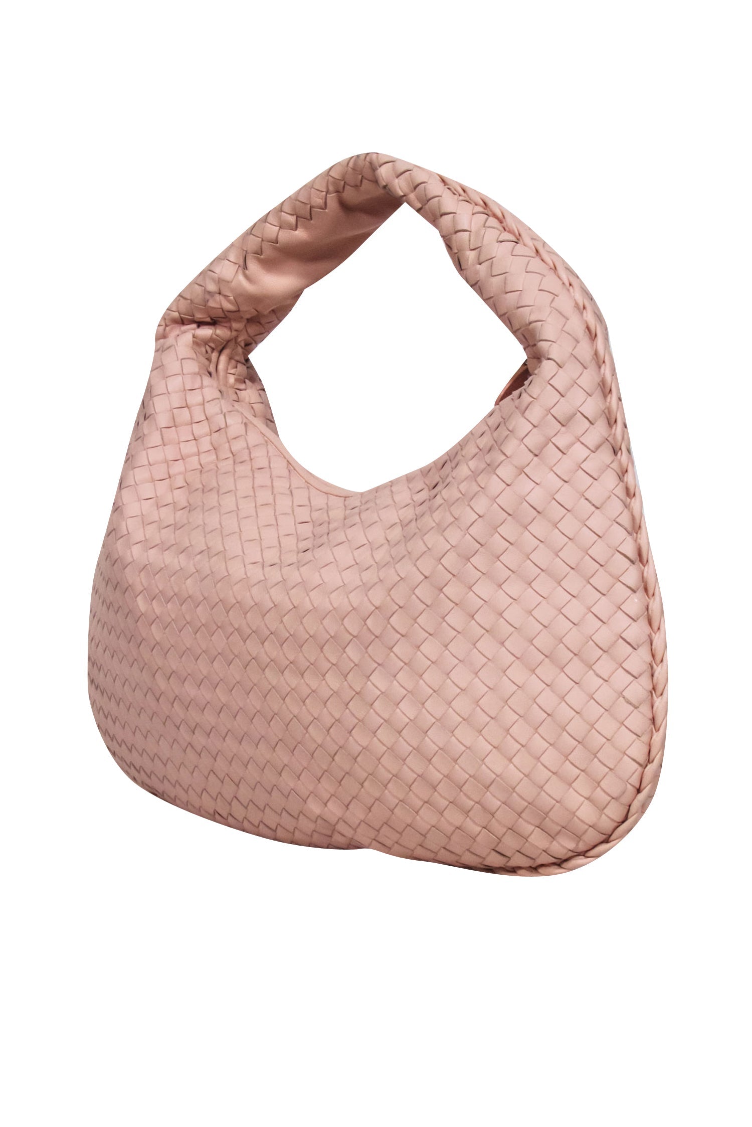 Bottega Veneta - Stunning Blush Pink Intrecciato Woven Leather Shoulder Bag