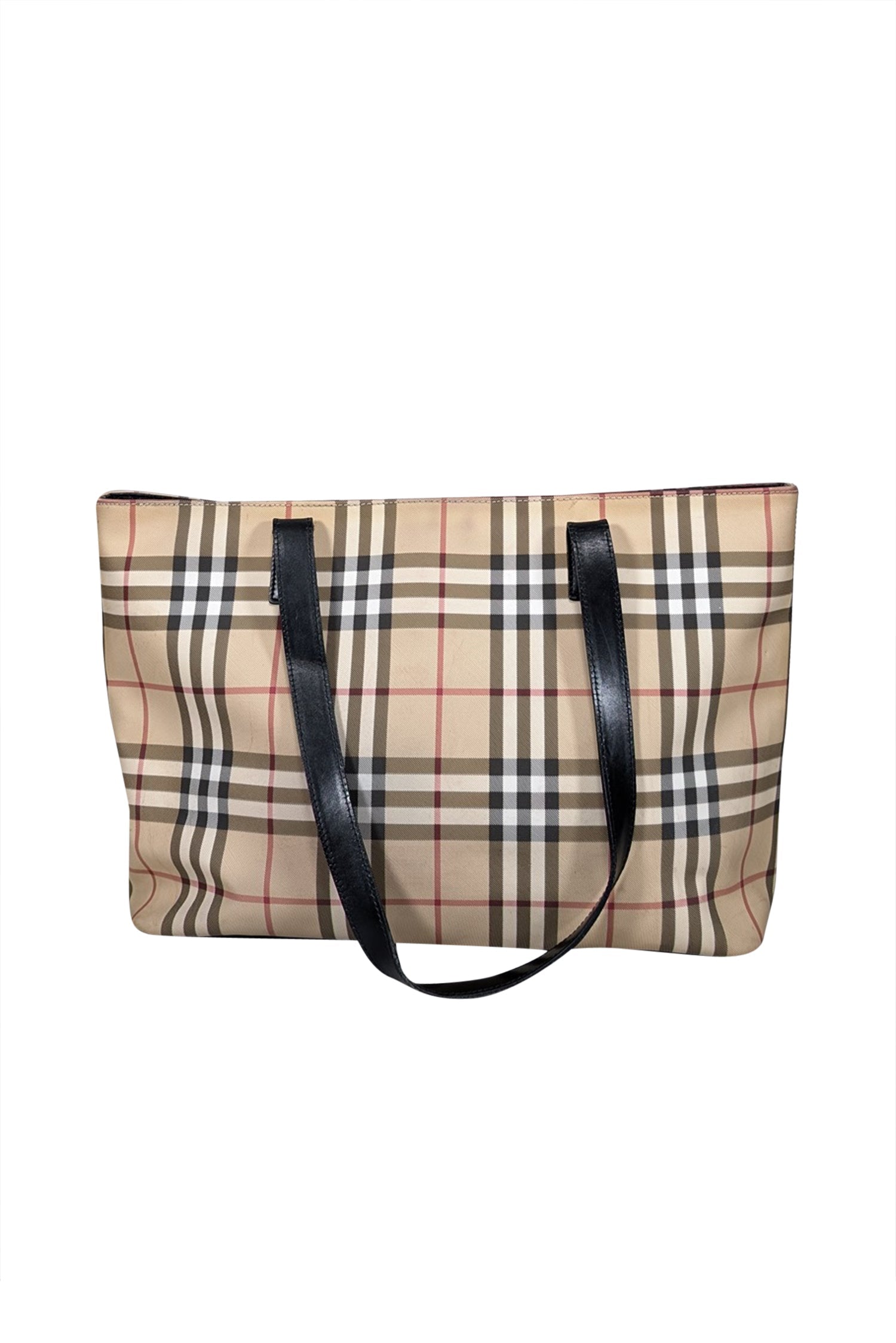 Burberry Beige Signature Plaid Canvas Tote - The Ultimate City Chic Accessory