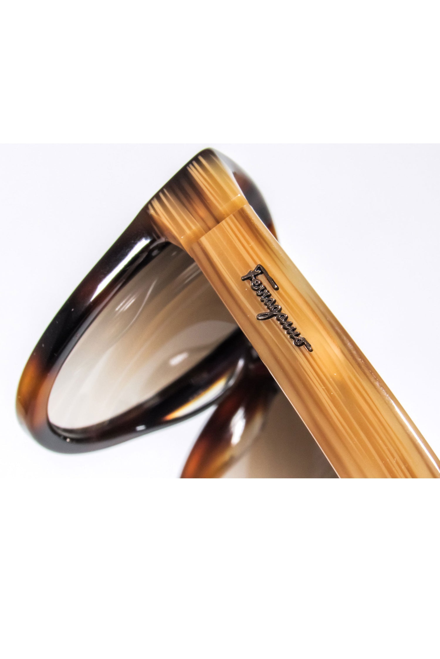 Ferragamo Stylish Brown Tortoise Front Sunglasses