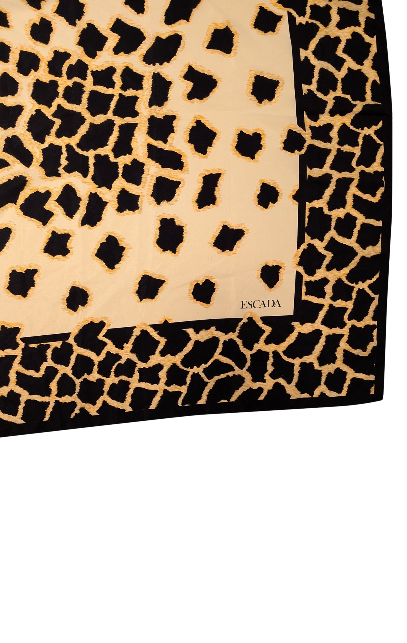 Escada - Stunning Black & Cream Leopard Print Silk Scarf
