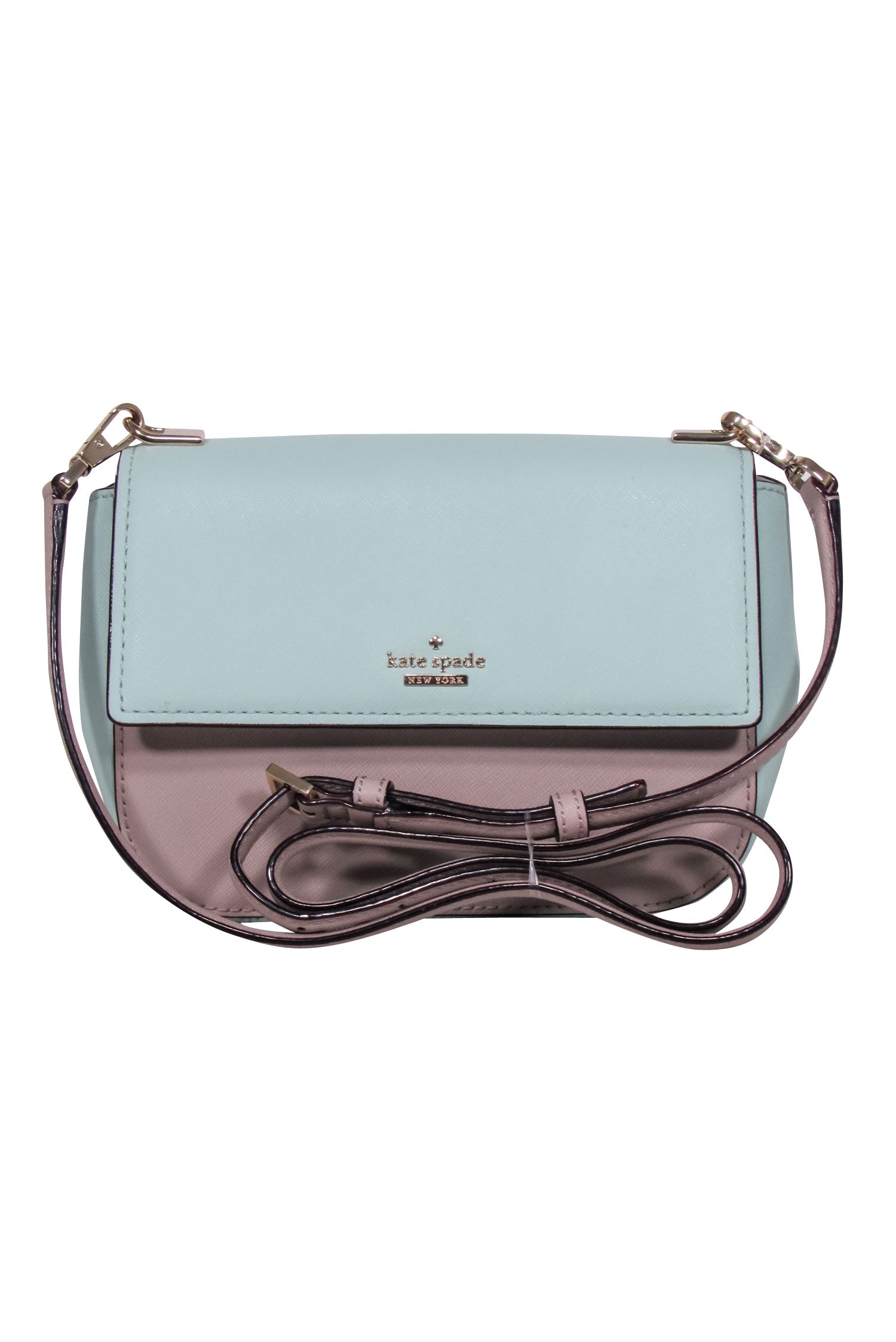 Kate Spade Light Blue & Taupe Colorblock Leather Crossbody Bag - A Fashionable Essential