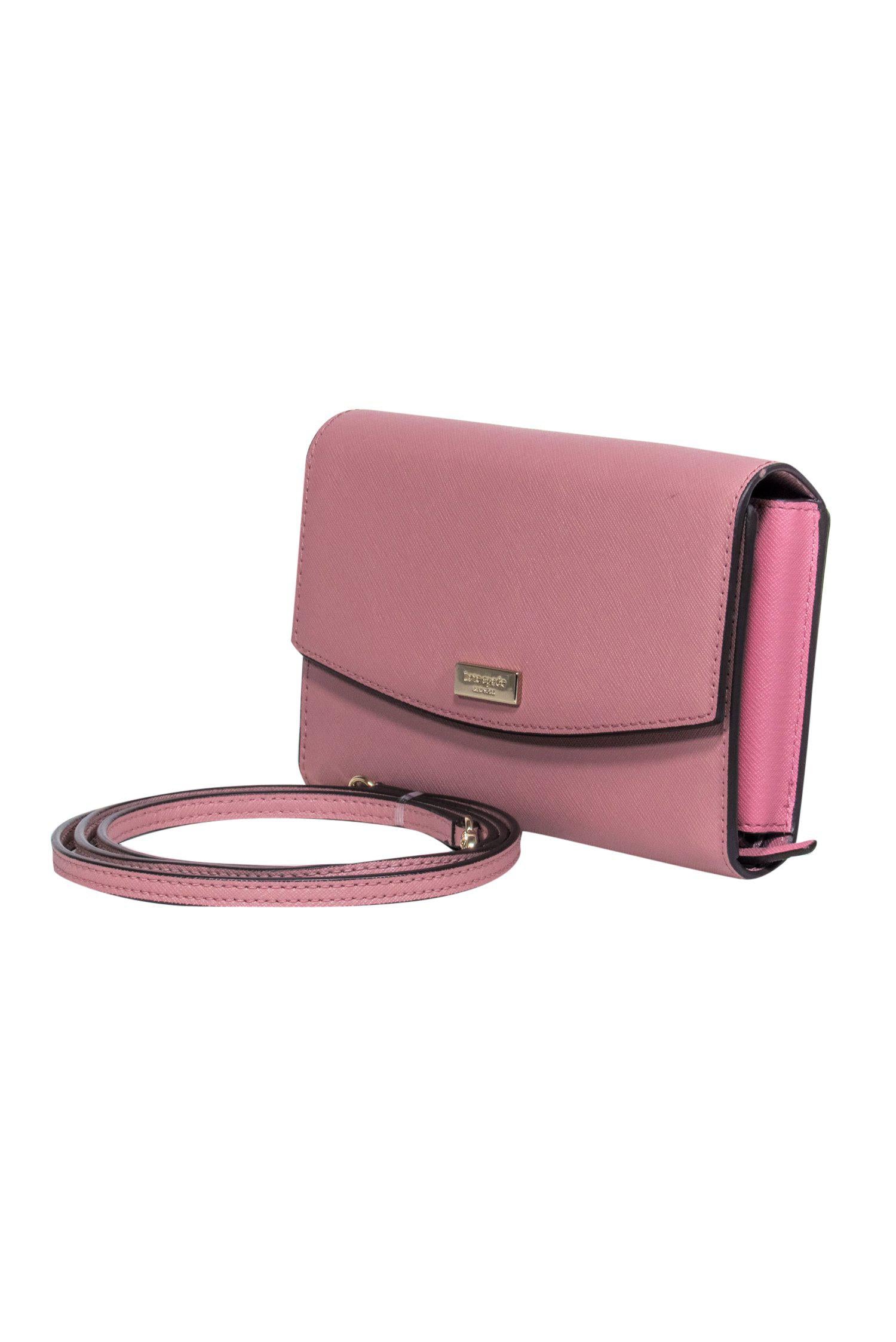 Kate Spade Mauve Textured Leather Crossbody Wallet - The Ultimate Travel Companion