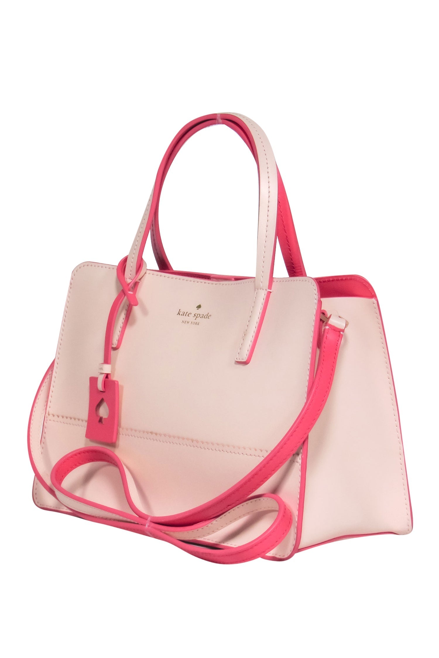 Kate Spade - Irresistible Light Pink Leather Crossbody with Stunning Hot Pink Contrast
