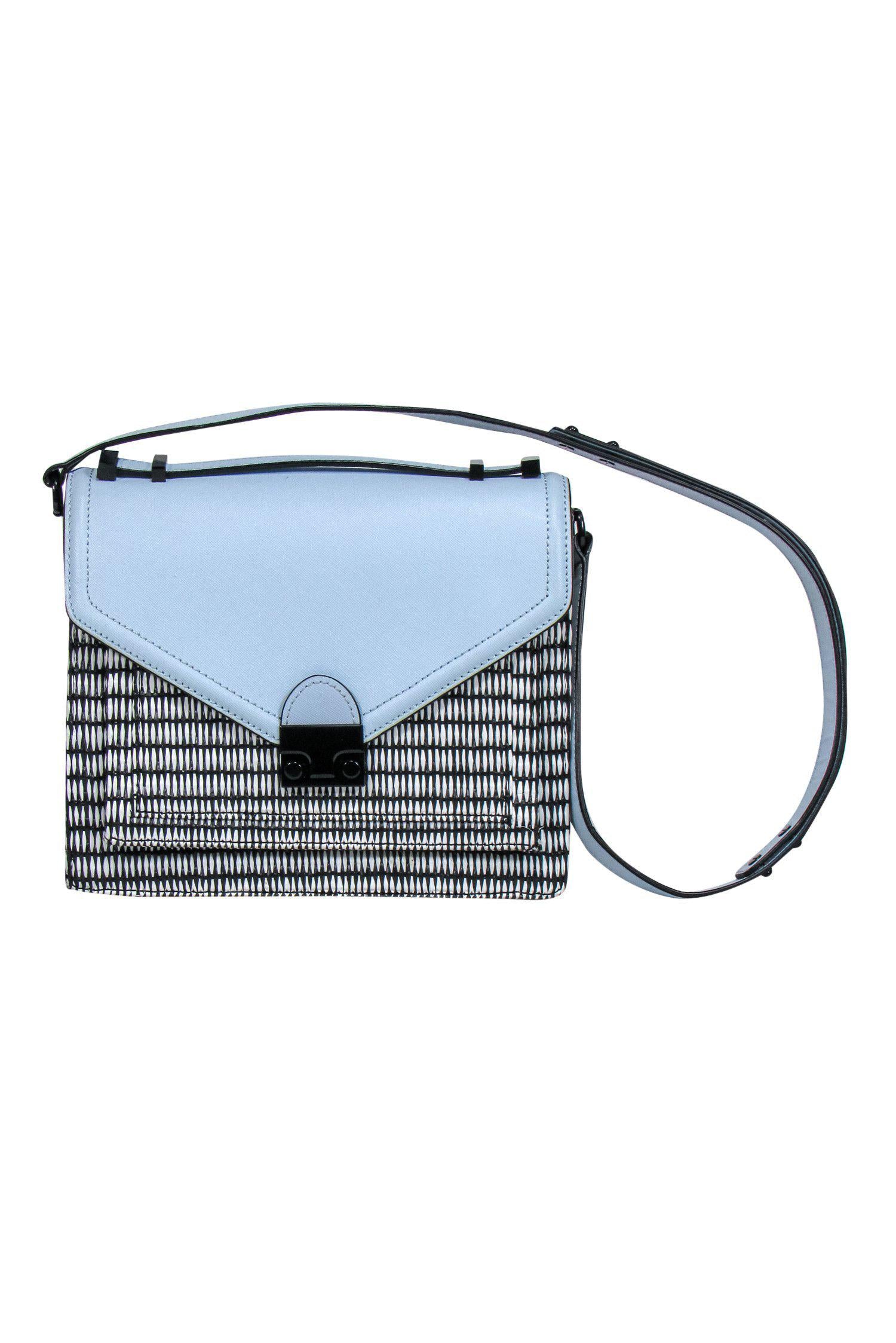 Loeffler Randall - Stunning Light Blue Leather & Woven Satchel