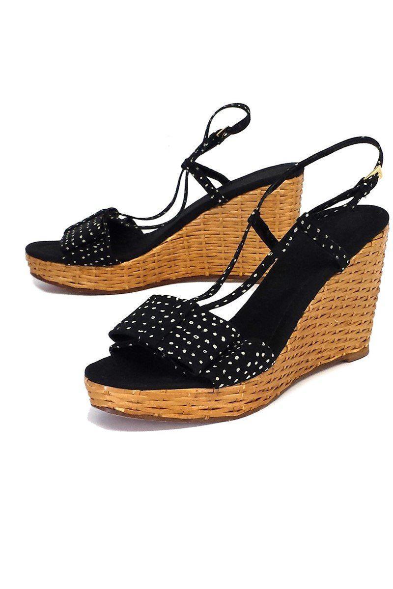 Gorgeous Kate Spade Navy & White Polka Dot Woven Wedges in Size 9.5 - Grab Yours Now!