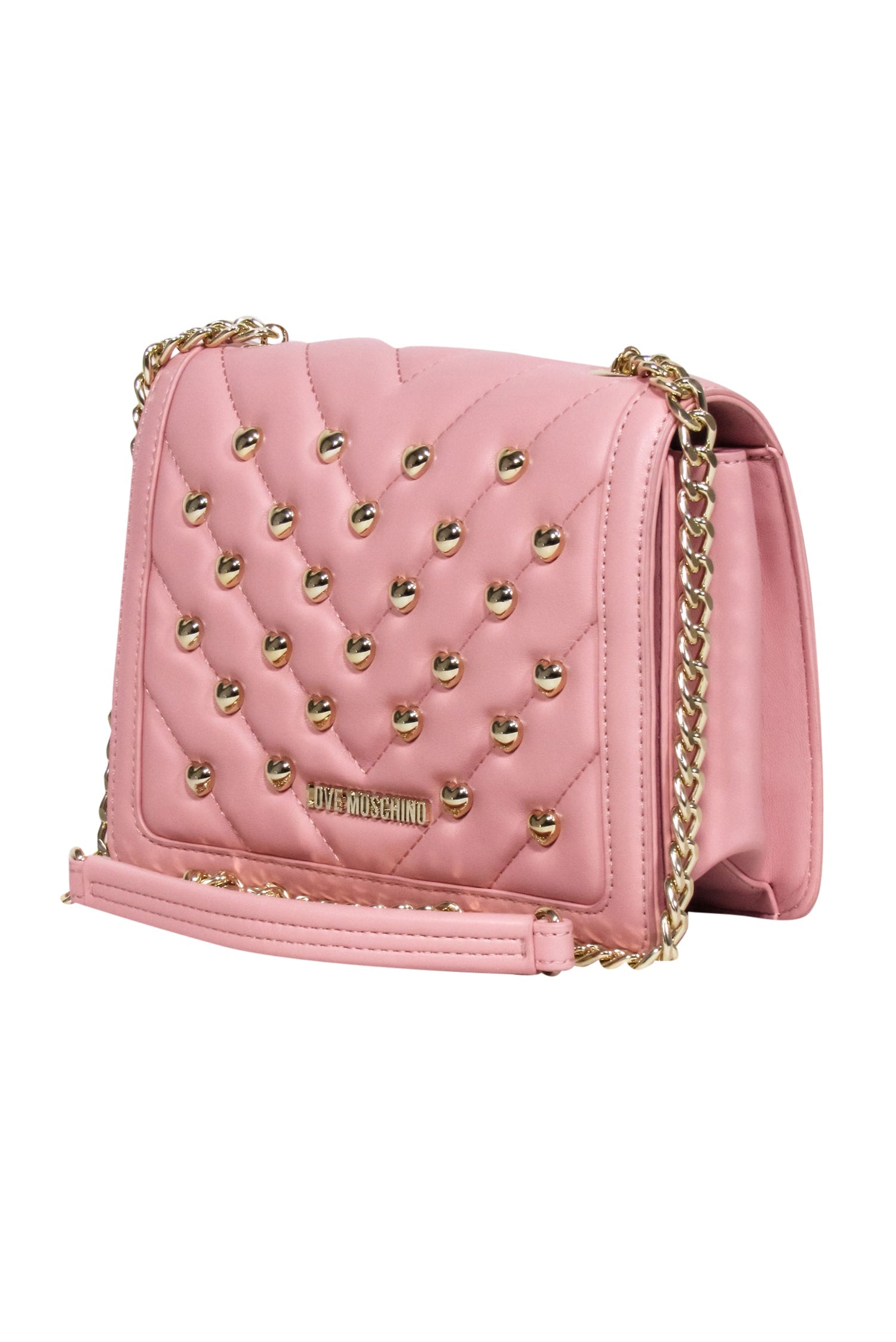 Love Moschino Pink Faux Leather Heart Studded Crossbody Bag - Your Ultimate Fashion Statement