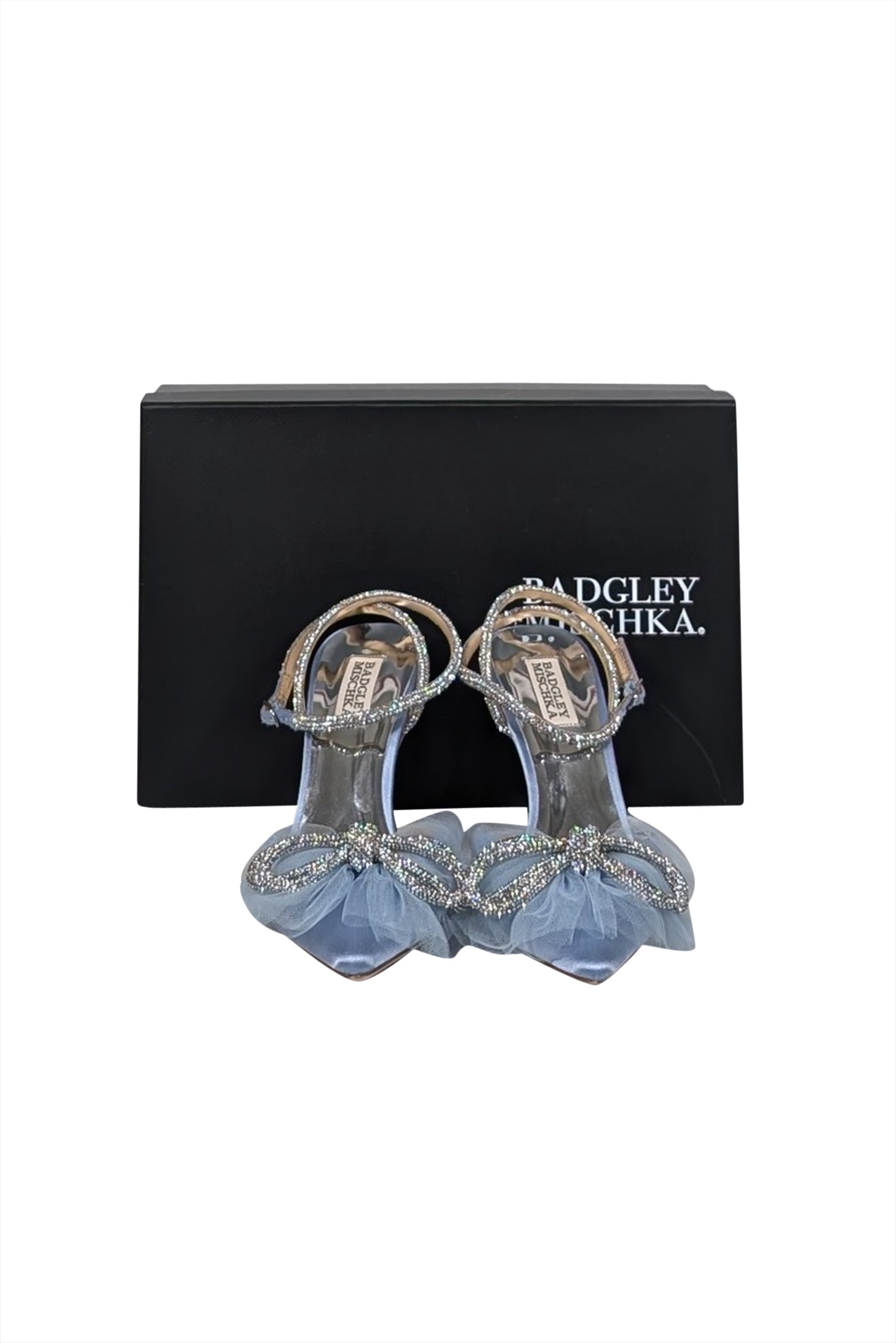 Badgley Mischka Light Blue Embellished Ankle Strap Pumps - Size 8: Ideal for Bridal Bliss!