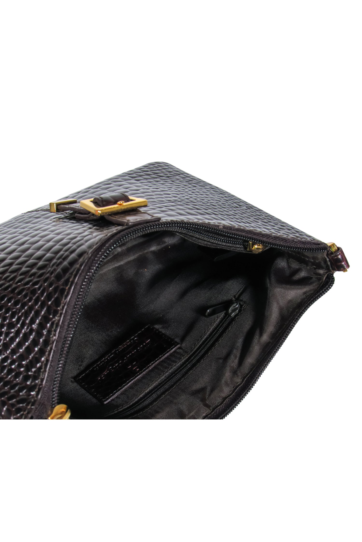 Etienne Aigner Brown Reptile Textured Leather Shoulder Purse - A Timeless Elegance